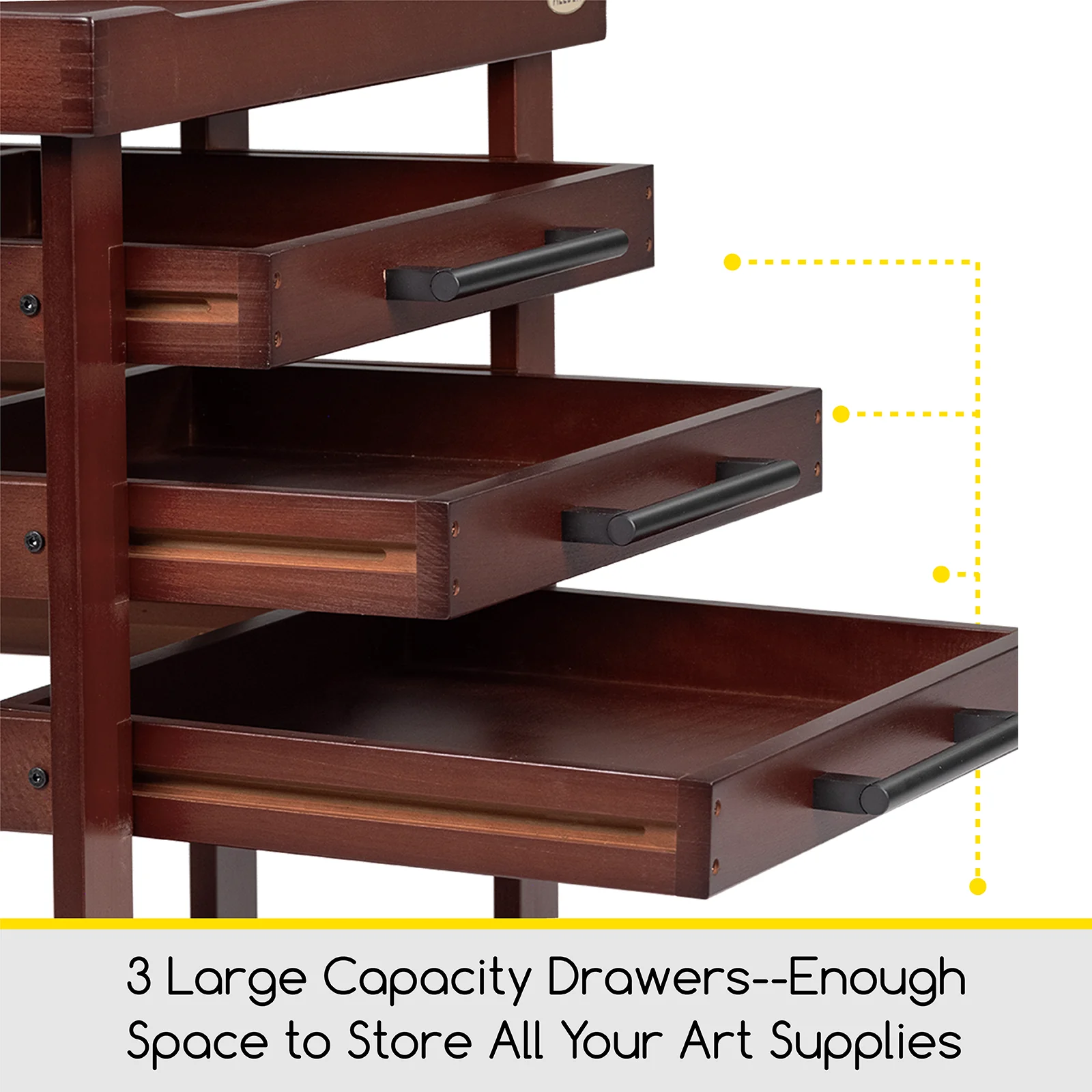 MEEDEN Deluxe Artist Supplies Storage Cart, 5-Tier Taboret- Dark Walnut-W13H - Image 3