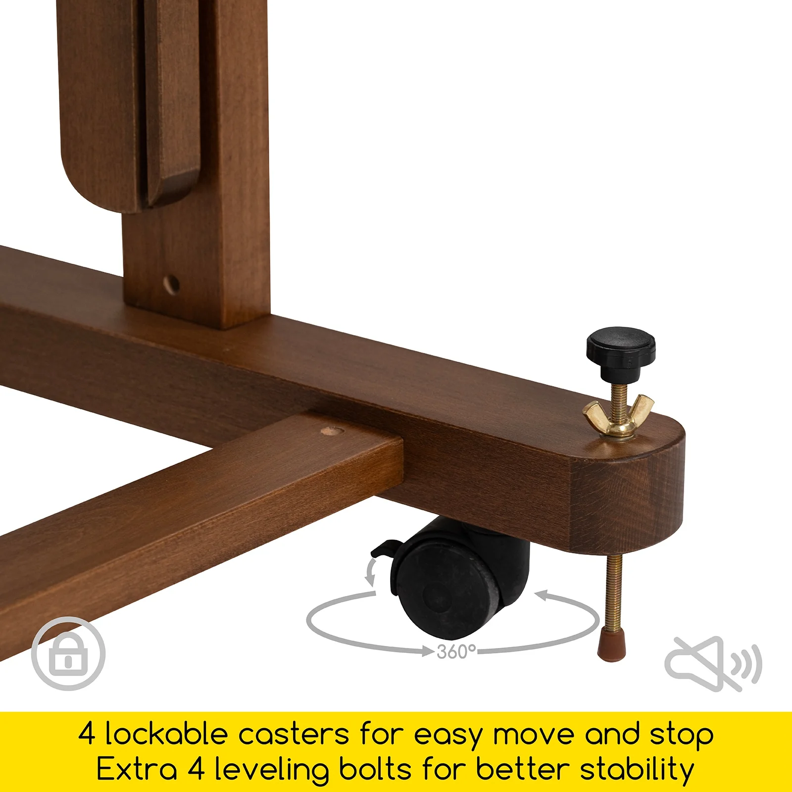 MEEDEN Enlarged Heavy-Duty H-Frame Artist Easel - W11 Pro Walnut - Image 9