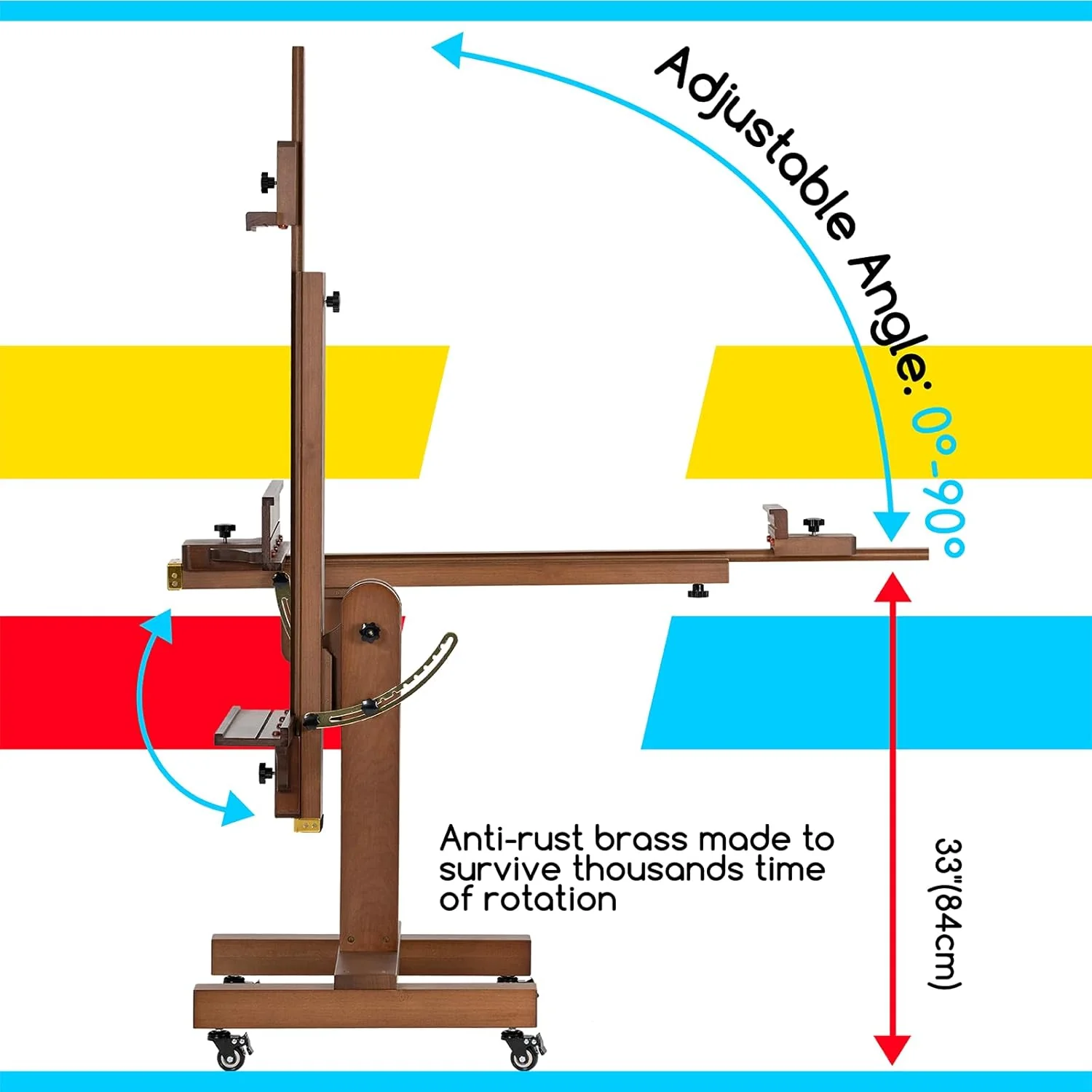 MEEDEN Extra Large Adjustable Artist Easel Stand, Walnut-DHJ-11 - Image 4