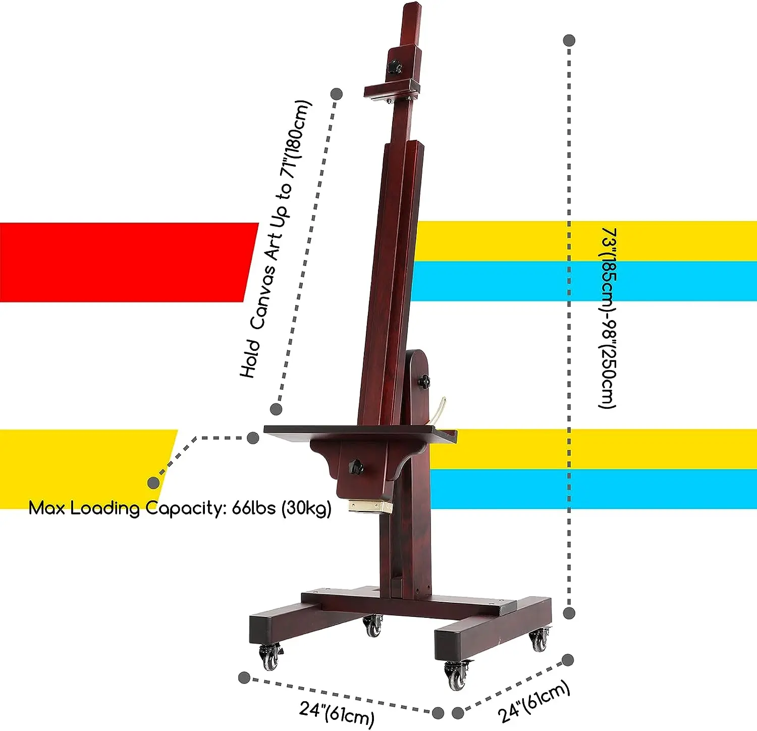 MEEDEN Extra Large Adjustable Artist Easel Stand, Dark Walnut-DHJ-11 - Image 5