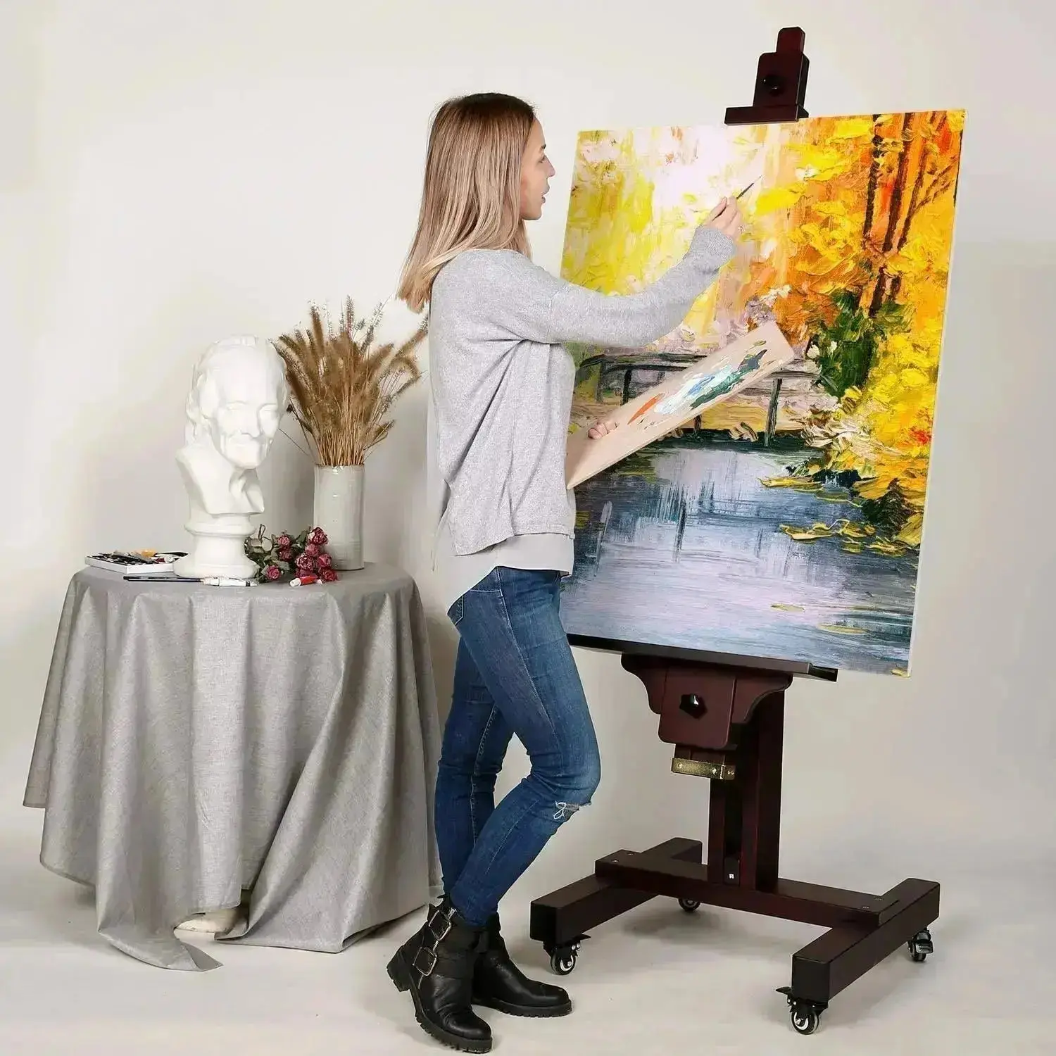 MEEDEN Extra Large Adjustable Artist Easel Stand, Dark Walnut-DHJ-11 - Image 8