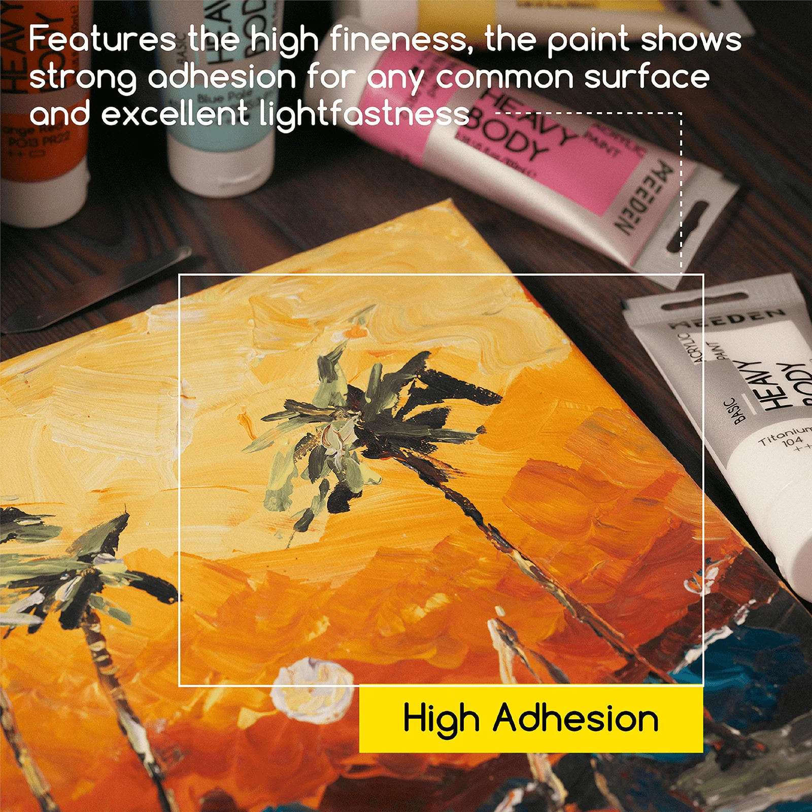 MEEDEN Heavy Body Acrylic Paint 6 Basic Colors, 60ml - Image 5