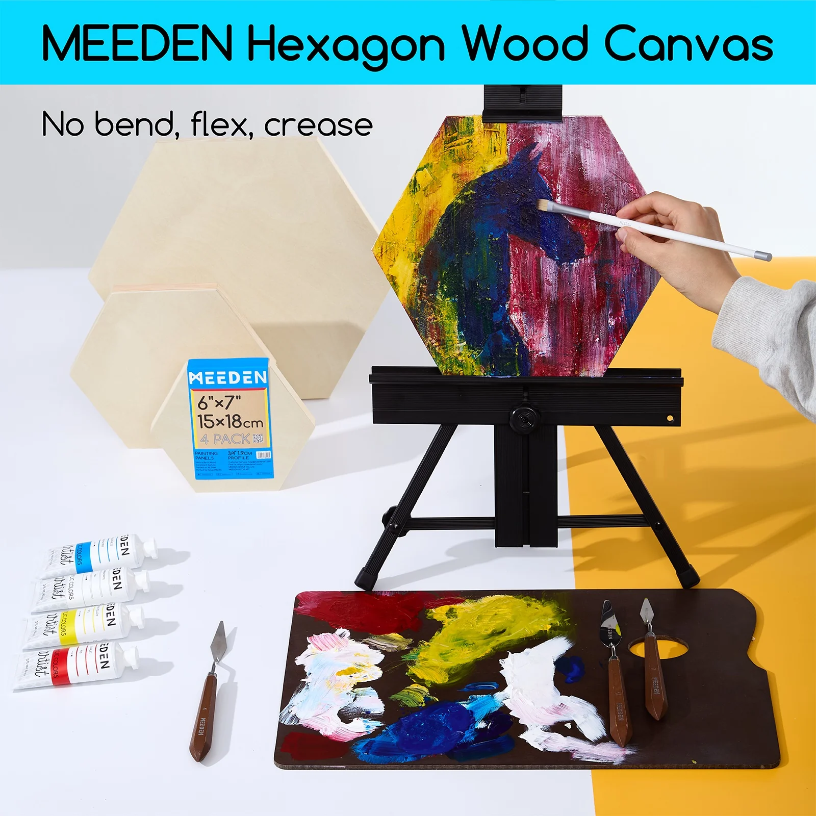 MEEDEN Hexagon Wood Canvas Panels - Image 3