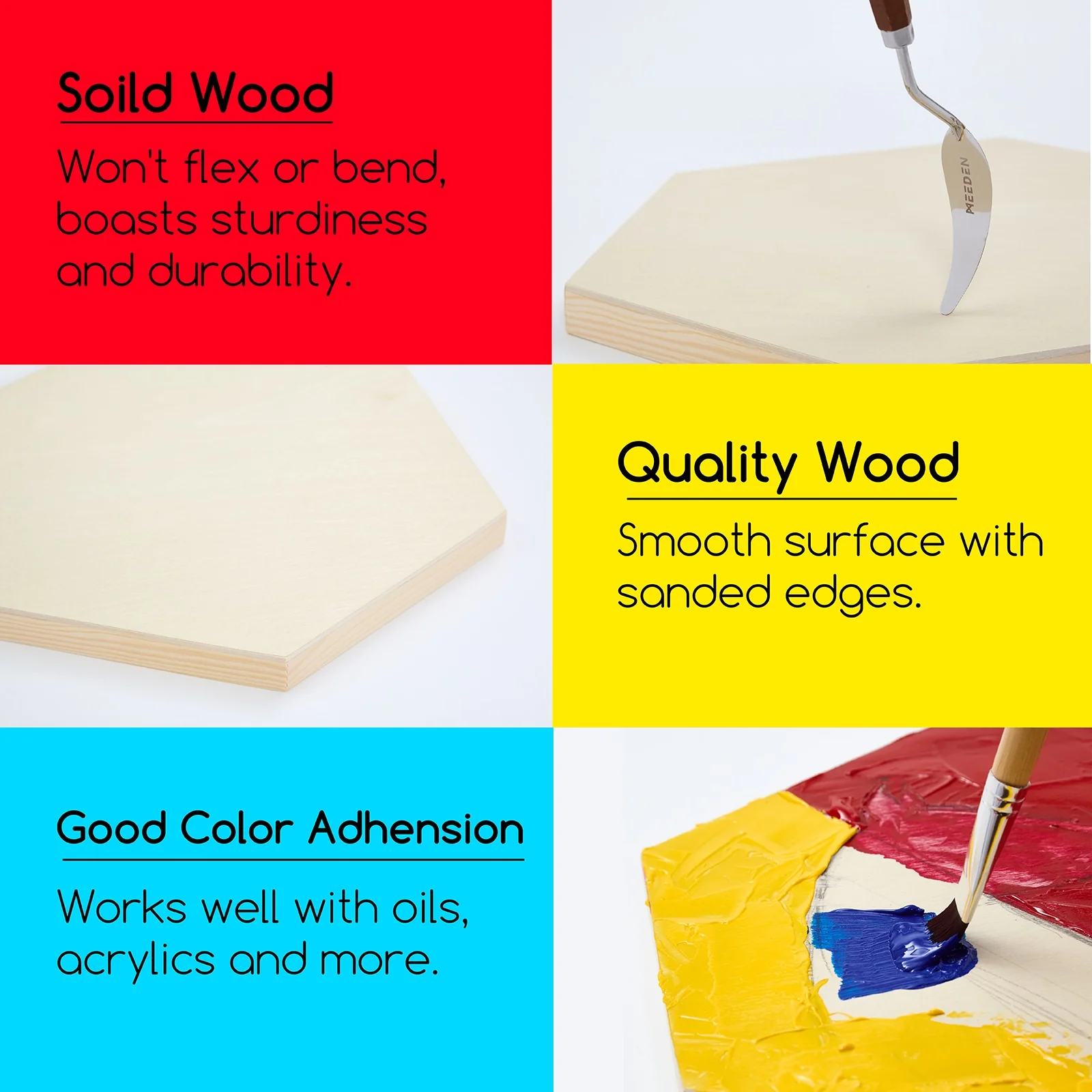 MEEDEN Hexagon Wood Canvas Panels - Image 4