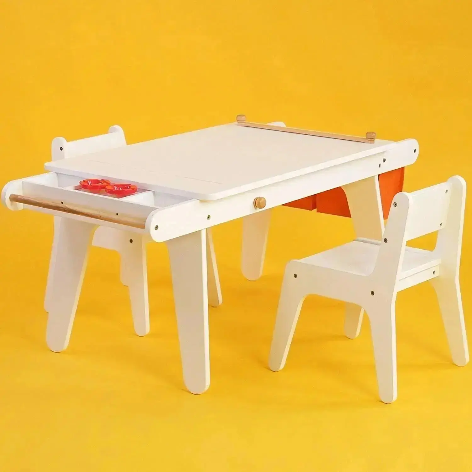 MEEDEN Kids Art Table, Solid Birch Wood Kids Table & Chair Set with Paper Roll - Image 9