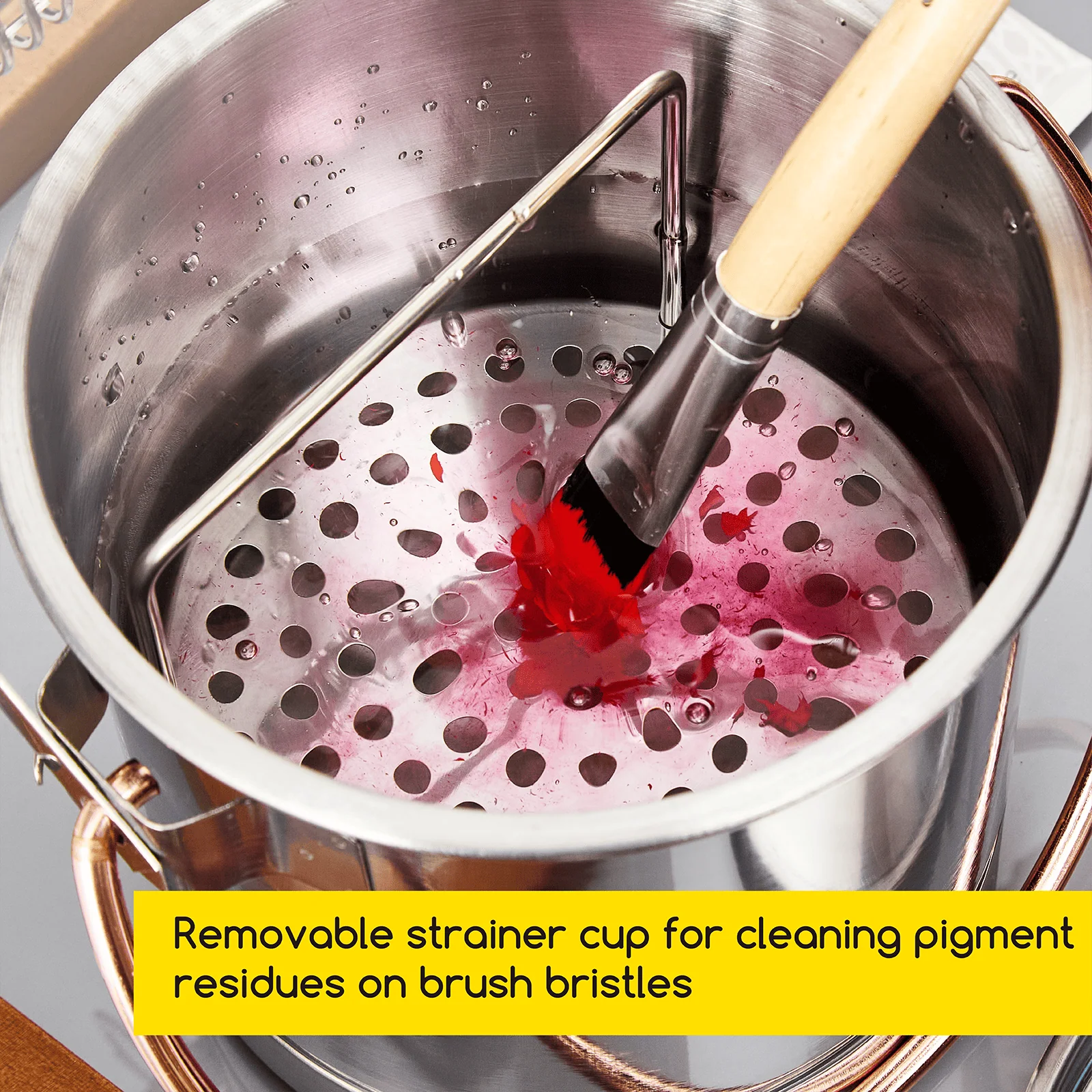 MEEDEN Portable Paint Brush Washer: Airtight Stainless Steel - Extra Large - Image 5
