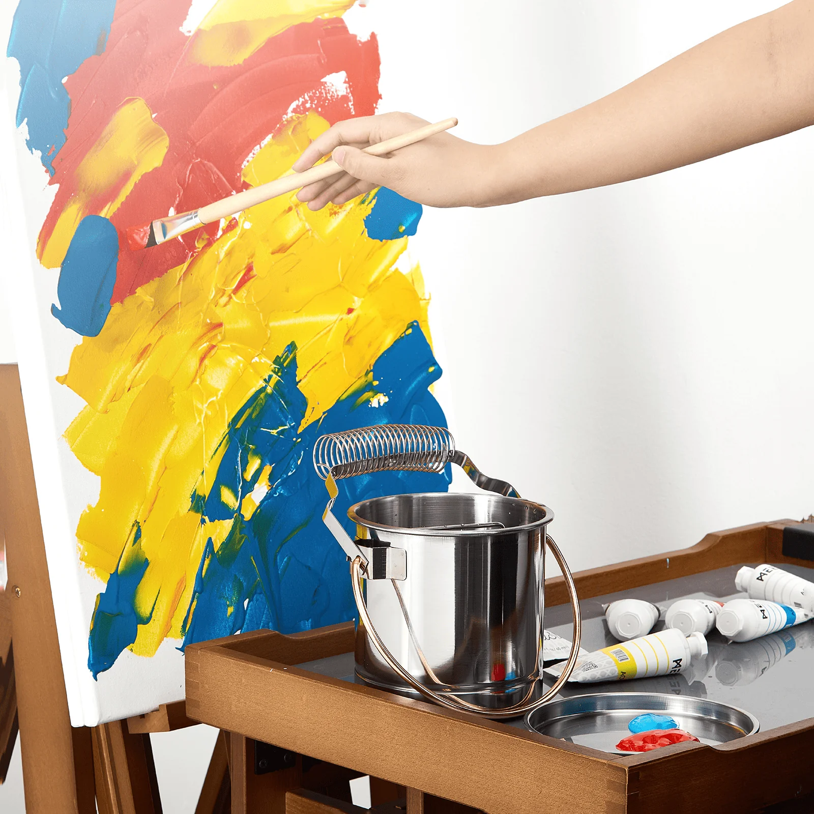 MEEDEN Portable Paint Brush Washer: Airtight Stainless Steel - Extra Large - Image 7