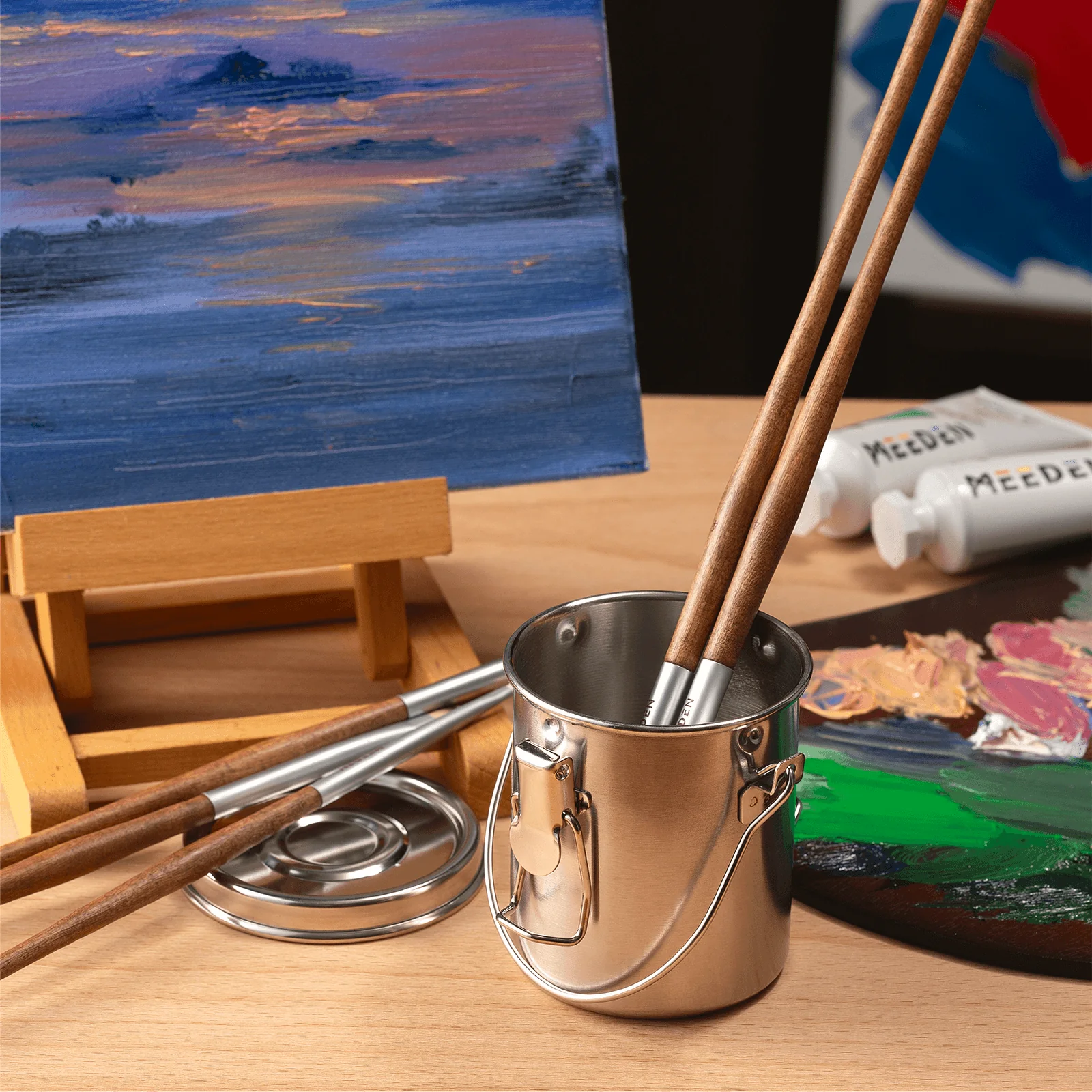 MEEDEN Portable Paint Brush Washer: Airtight Stainless Steel - Small - Image 7