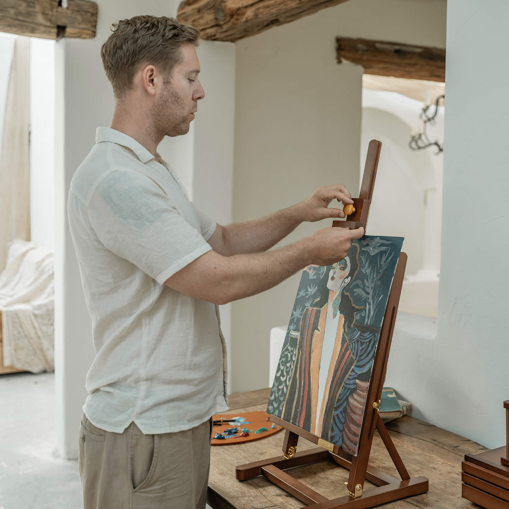 MEEDEN Pro Adjustable Beech Wood H Frame Tabletop Easel-HJ-10 - Image 5