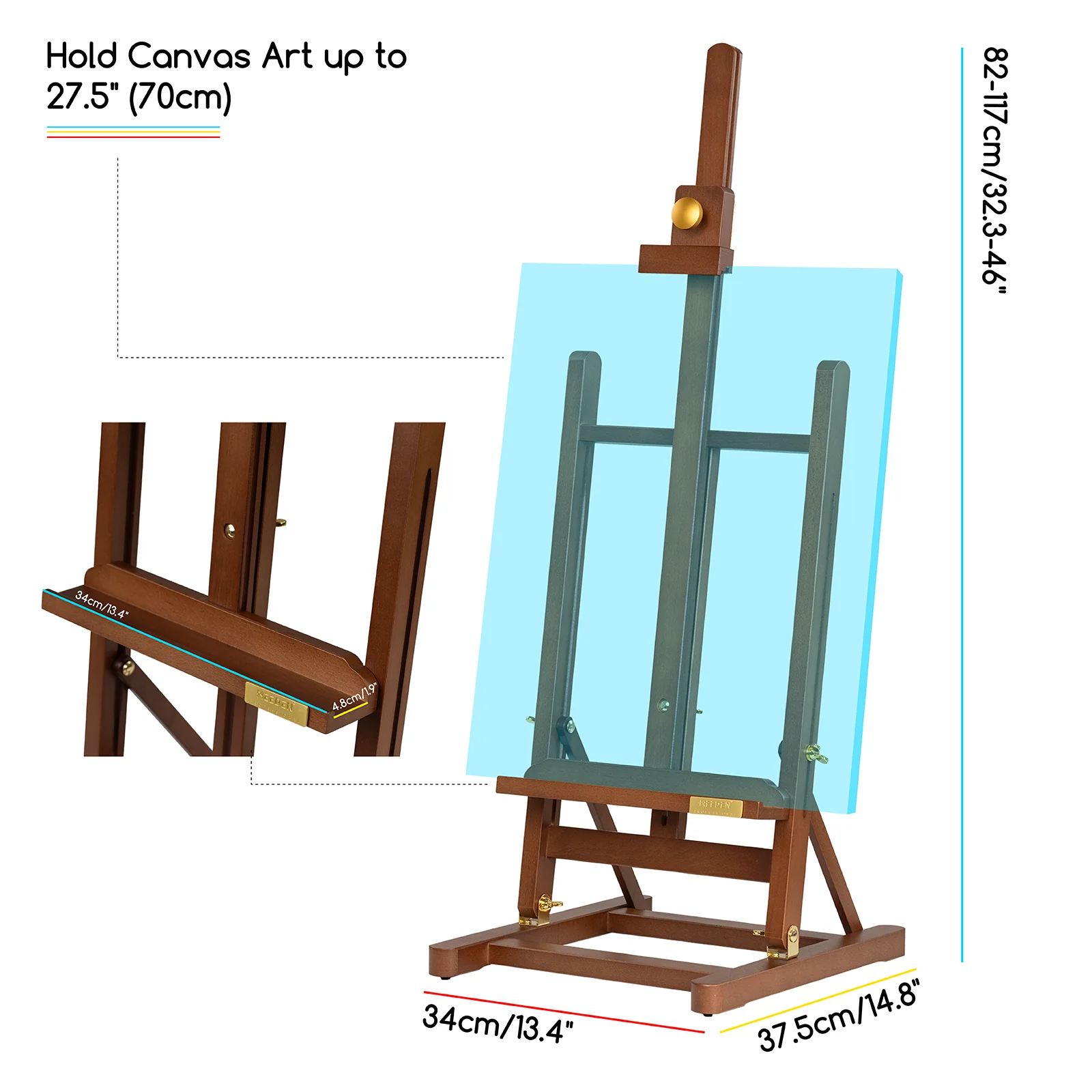 MEEDEN Pro Adjustable Beech Wood H Frame Tabletop Easel-HJ-10 - Image 7