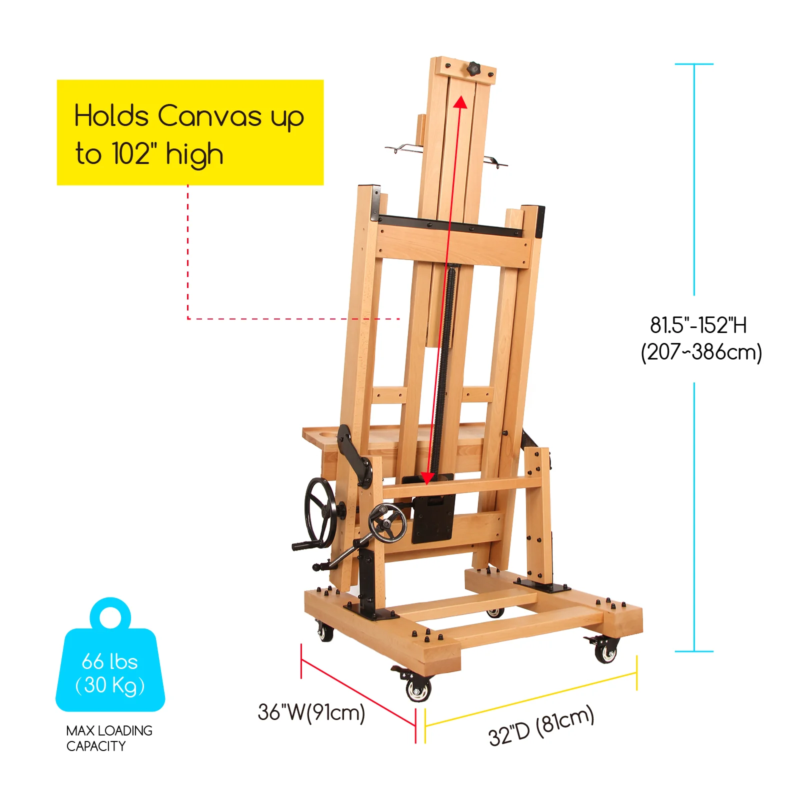 MEEDEN Pro Semi-Automatic Adjustable Large Capacity Mechanized Artwork Easel - DHJ-5 - Image 4