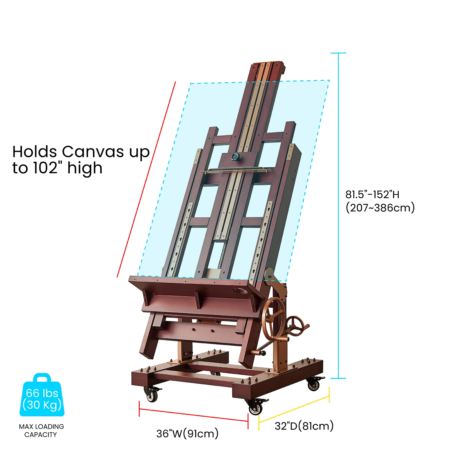 MEEDEN Pro Semi-Automatic Adjustable Large Capacity Mechanized Artwork Easel - DHJ-5 - Image 5