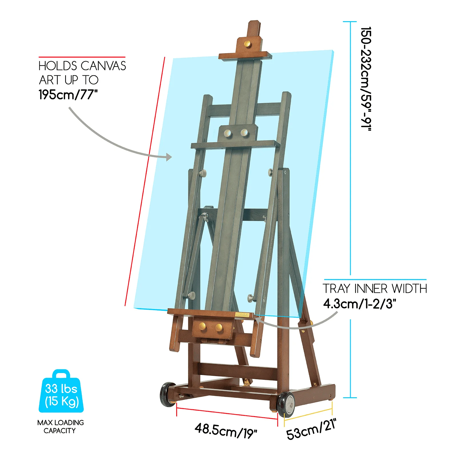 MEEDEN Pro Versatile Assembly-Free Beech Wood Painting Easel- W14 Pro - Image 5