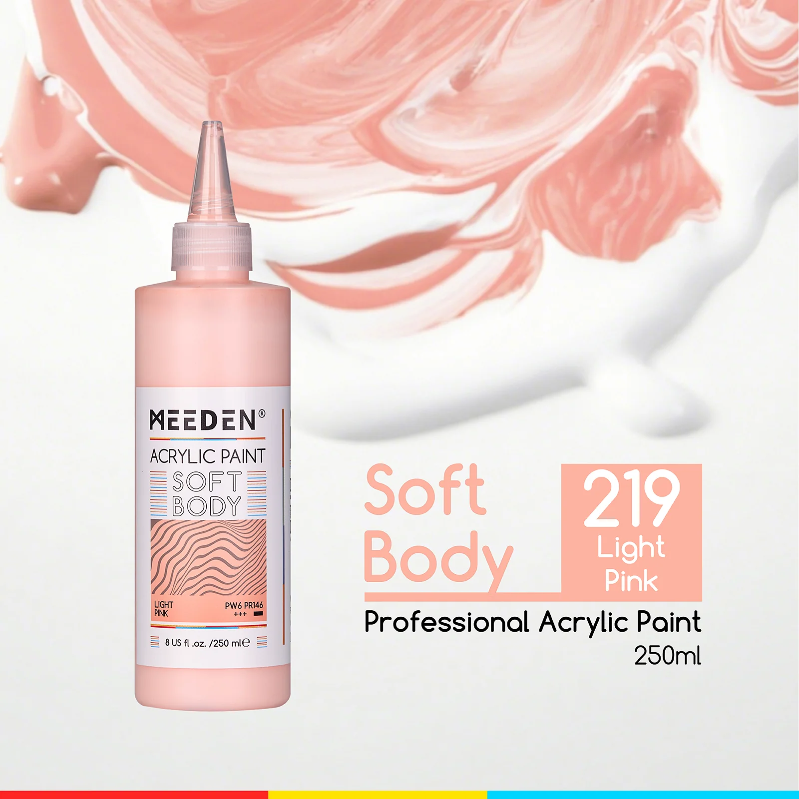 MEEDEN Soft Body Acrylic Paints Set, 37 Colors x 250ml/8.45oz - Image 15