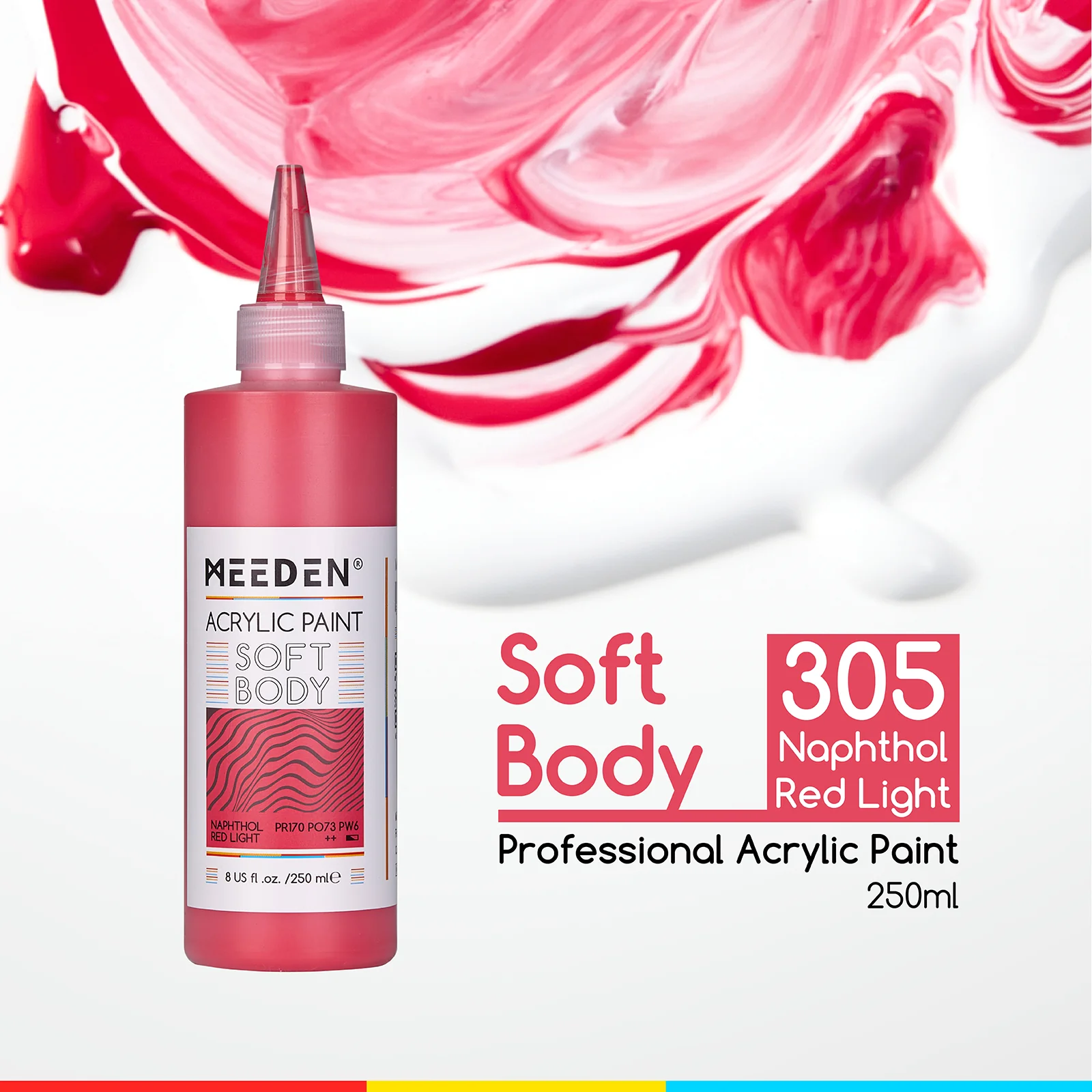 MEEDEN Soft Body Acrylic Paints Set, 37 Colors x 250ml/8.45oz - Image 23