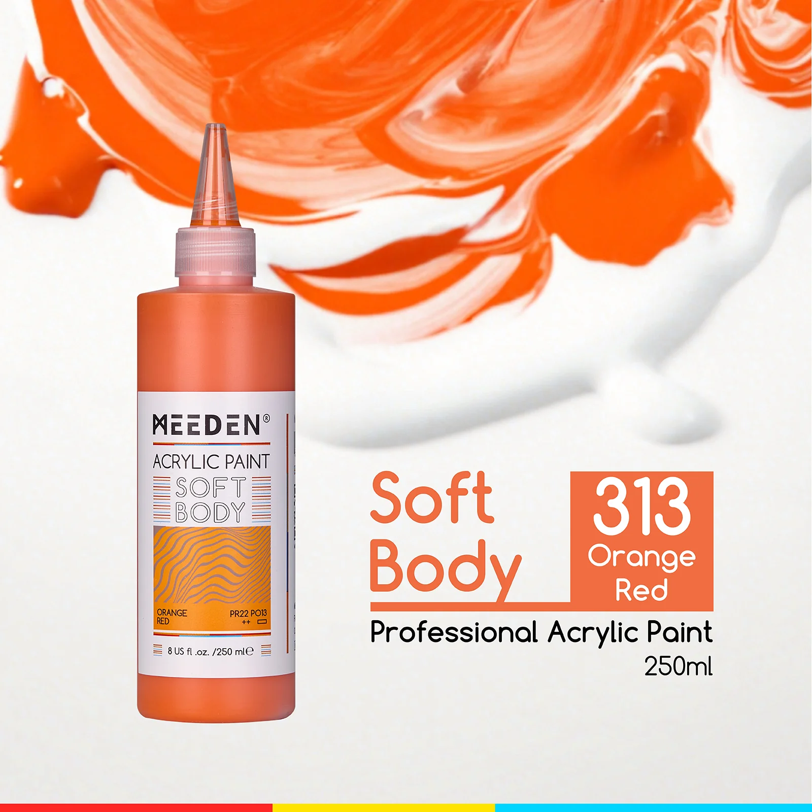 MEEDEN Soft Body Acrylic Paints Set, 37 Colors x 250ml/8.45oz - Image 25