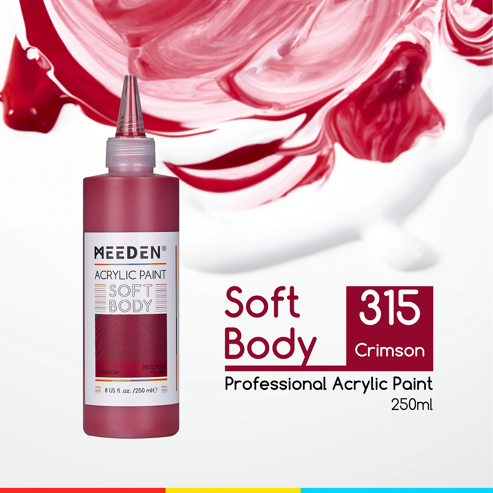 MEEDEN Soft Body Acrylic Paints Set, 37 Colors x 250ml/8.45oz - Image 27