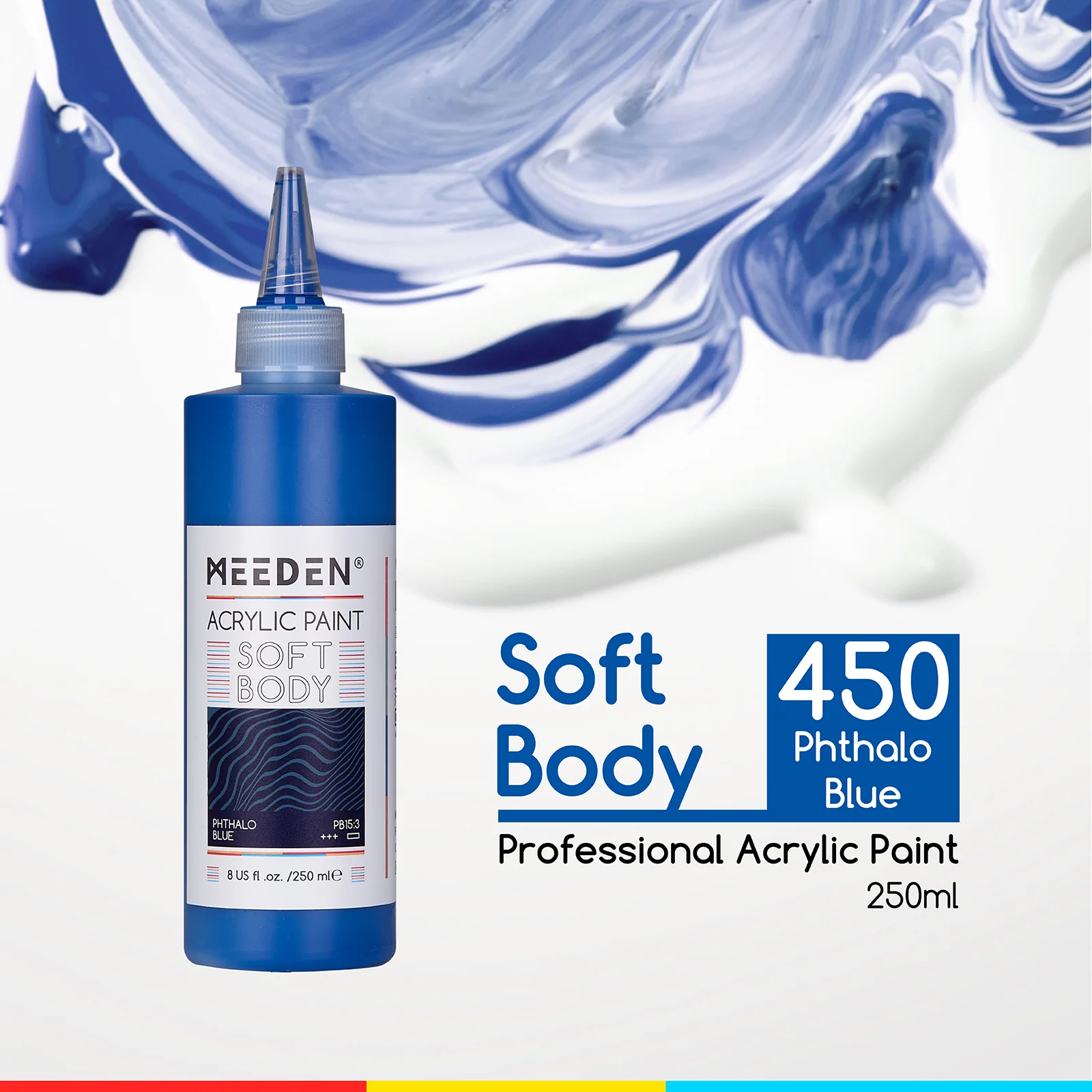 MEEDEN Soft Body Acrylic Paints Set, 37 Colors x 250ml/8.45oz - Image 39