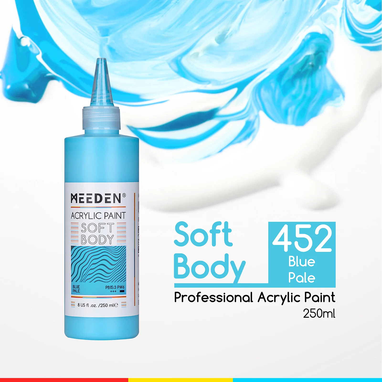 MEEDEN Soft Body Acrylic Paints Set, 37 Colors x 250ml/8.45oz - Image 41