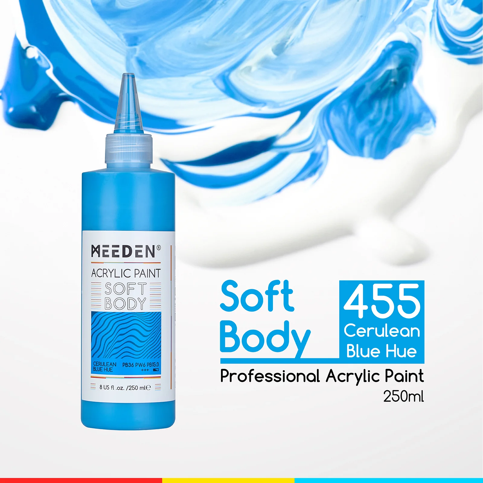 MEEDEN Soft Body Acrylic Paints Set, 37 Colors x 250ml/8.45oz - Image 45