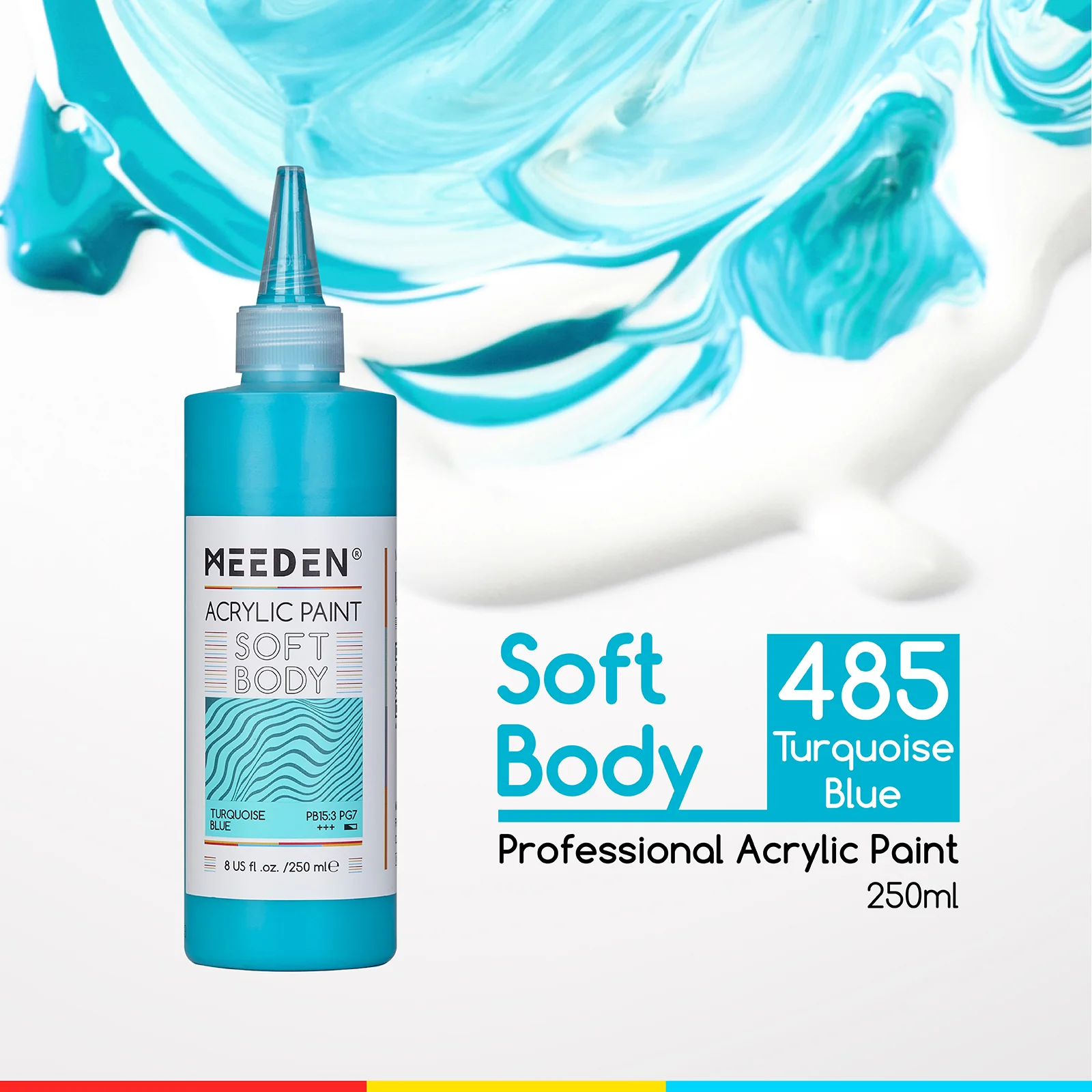 MEEDEN Soft Body Acrylic Paints Set, 37 Colors x 250ml/8.45oz - Image 47