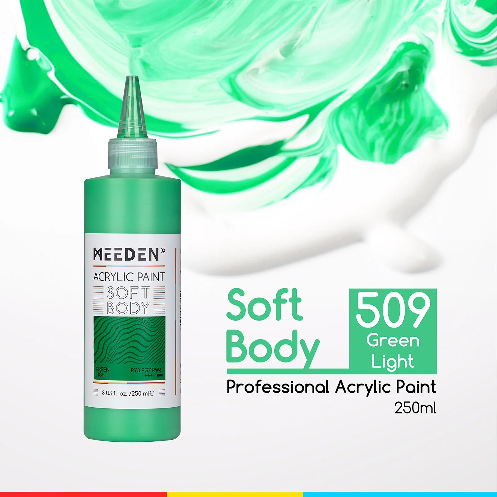 MEEDEN Soft Body Acrylic Paints Set, 37 Colors x 250ml/8.45oz - Image 49
