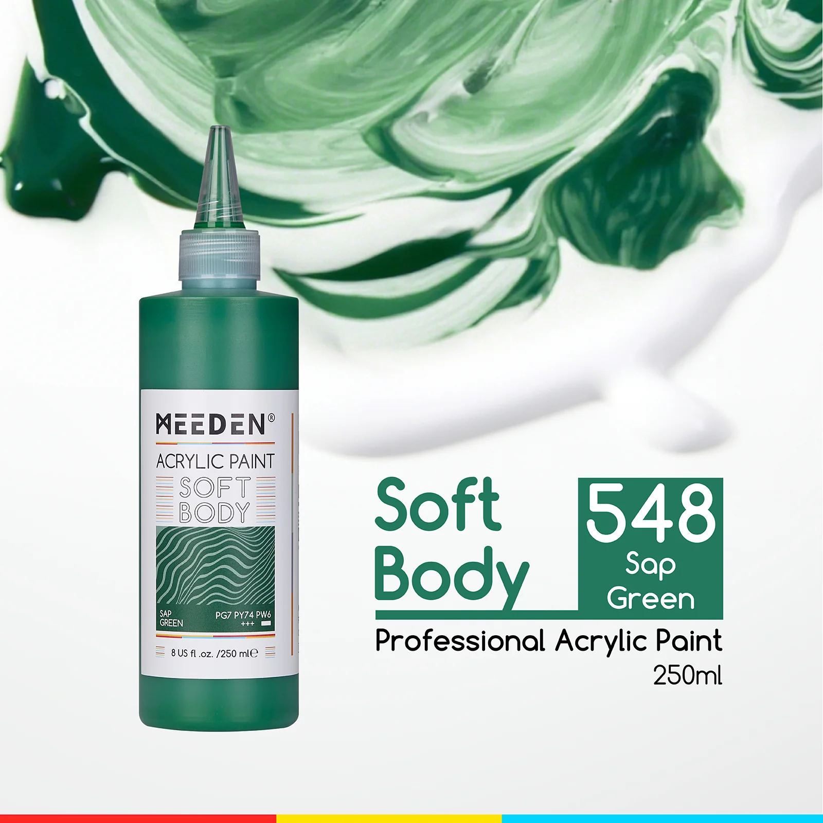MEEDEN Soft Body Acrylic Paints Set, 37 Colors x 250ml/8.45oz - Image 51