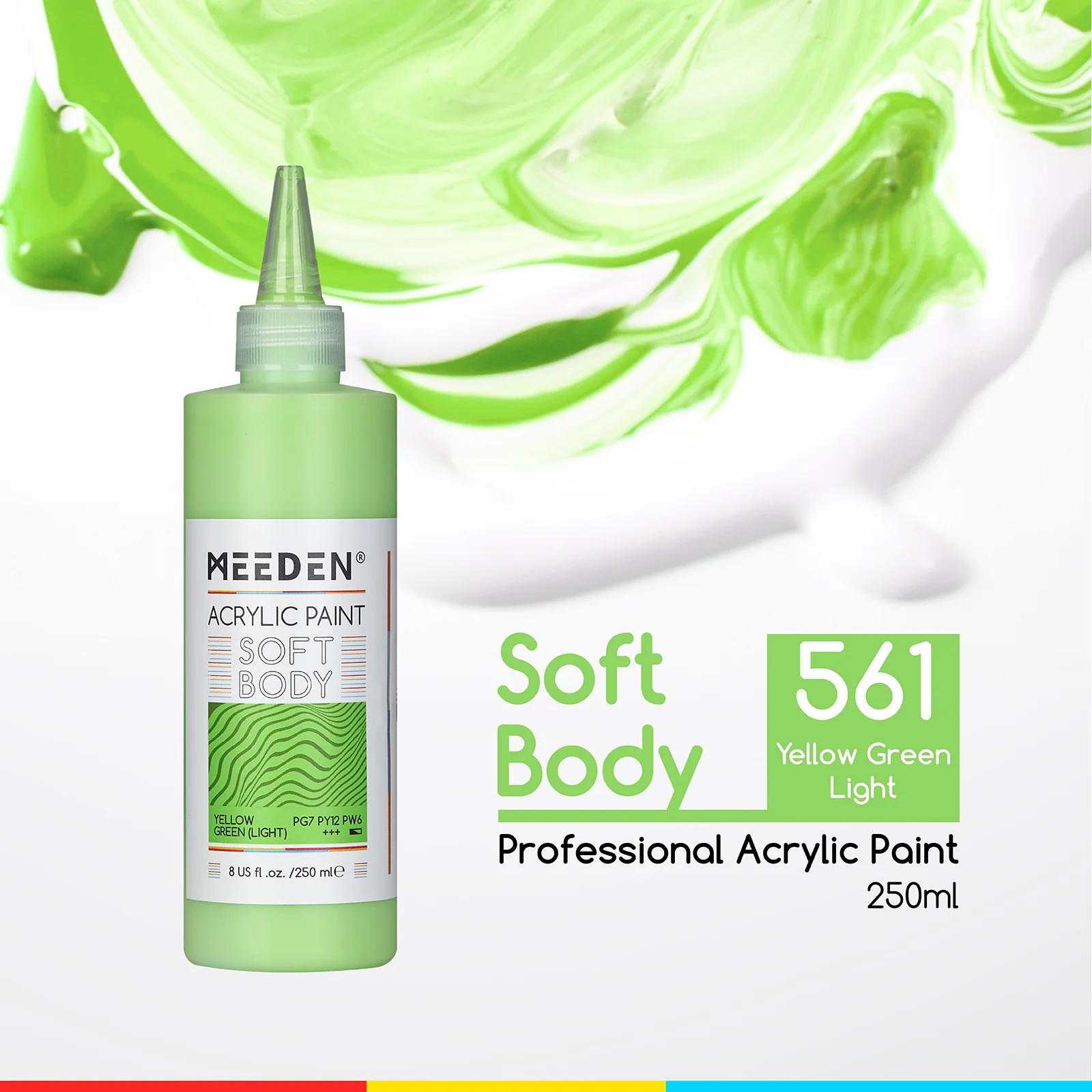 MEEDEN Soft Body Acrylic Paints Set, 37 Colors x 250ml/8.45oz - Image 57