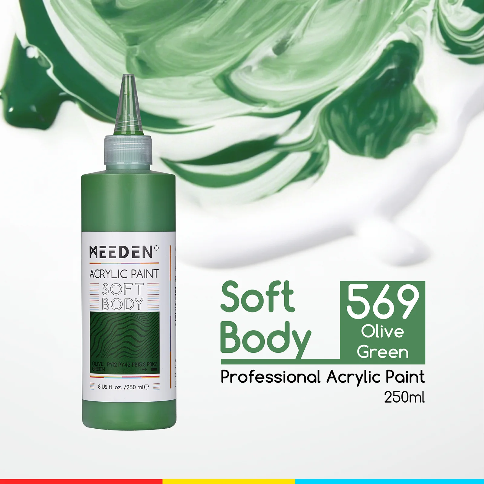 MEEDEN Soft Body Acrylic Paints Set, 37 Colors x 250ml/8.45oz - Image 59