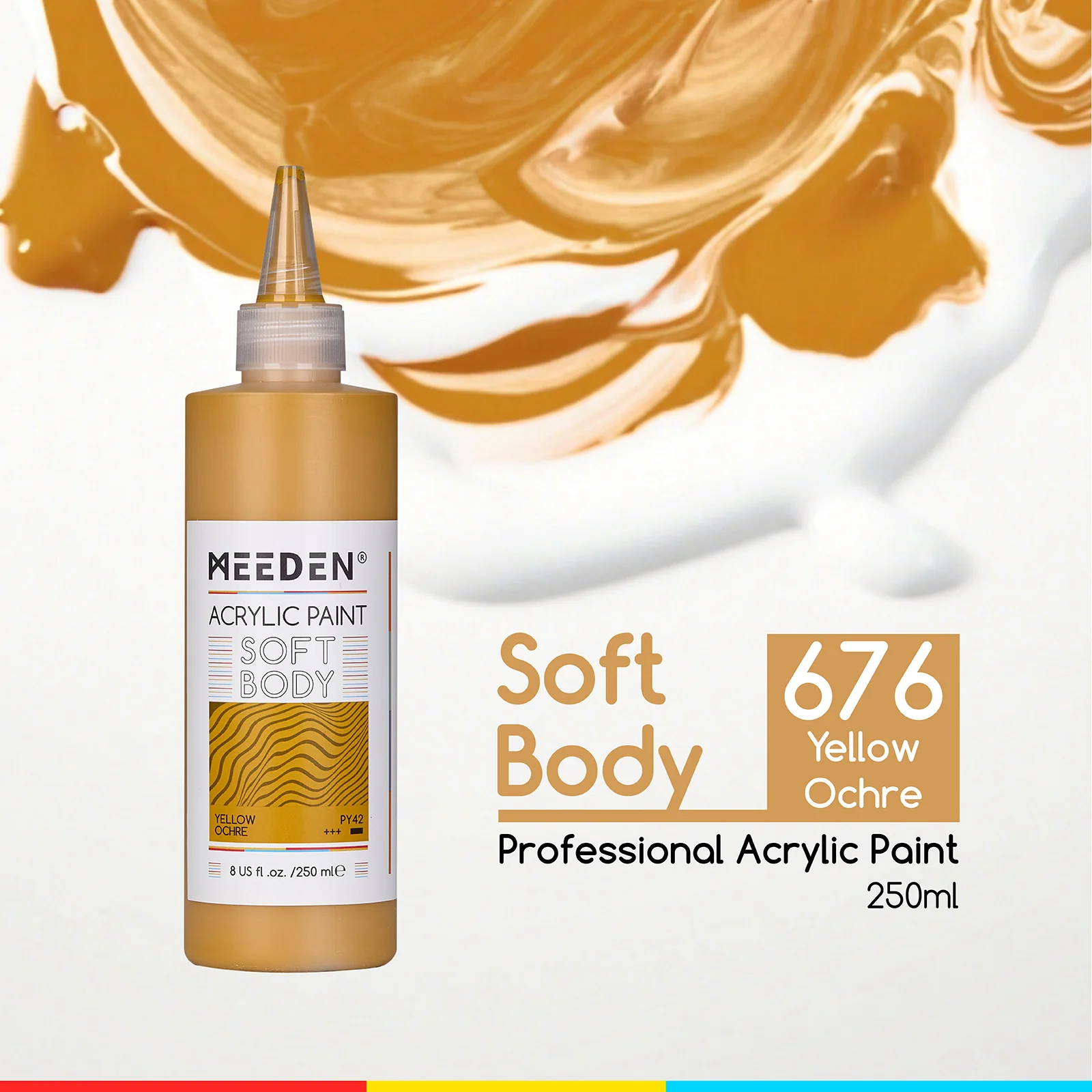 MEEDEN Soft Body Acrylic Paints Set, 37 Colors x 250ml/8.45oz - Image 63
