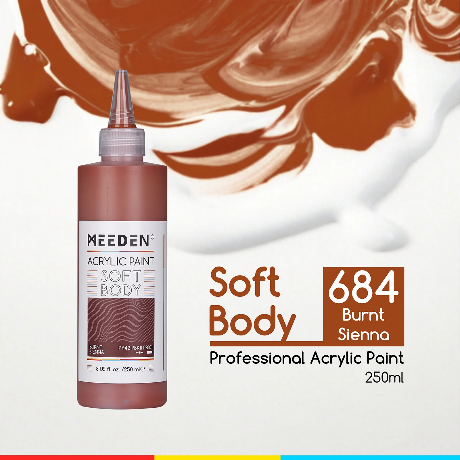 MEEDEN Soft Body Acrylic Paints Set, 37 Colors x 250ml/8.45oz - Image 67