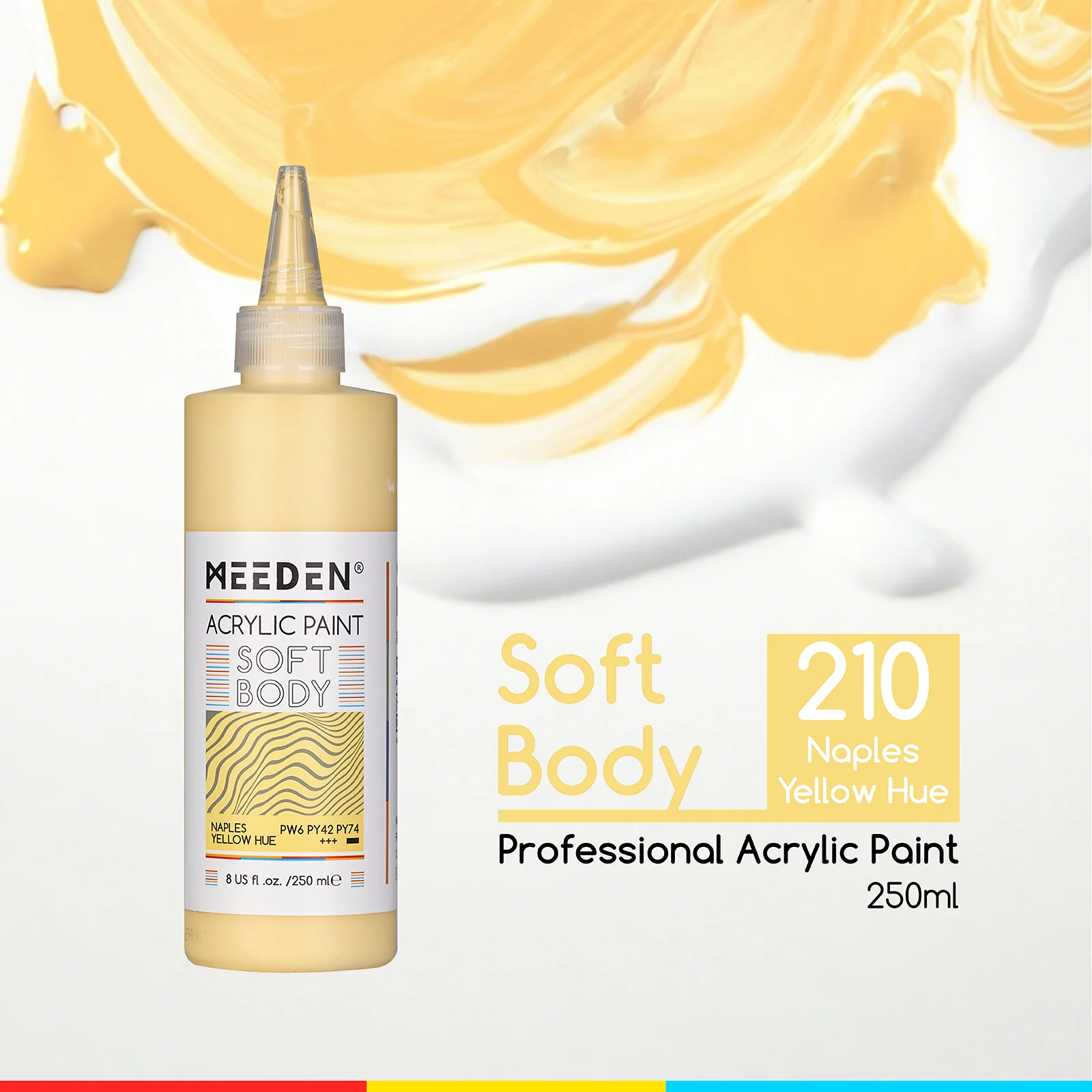 MEEDEN Soft Body Acrylic Paints Set, 37 Colors x 250ml/8.45oz - Image 9