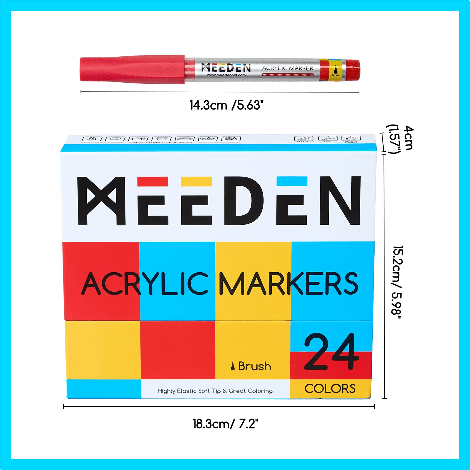 MEEDEN Soft Brush Tip Acrylic Paint Marker – 24 / 48 / 72 Colors - Image 12