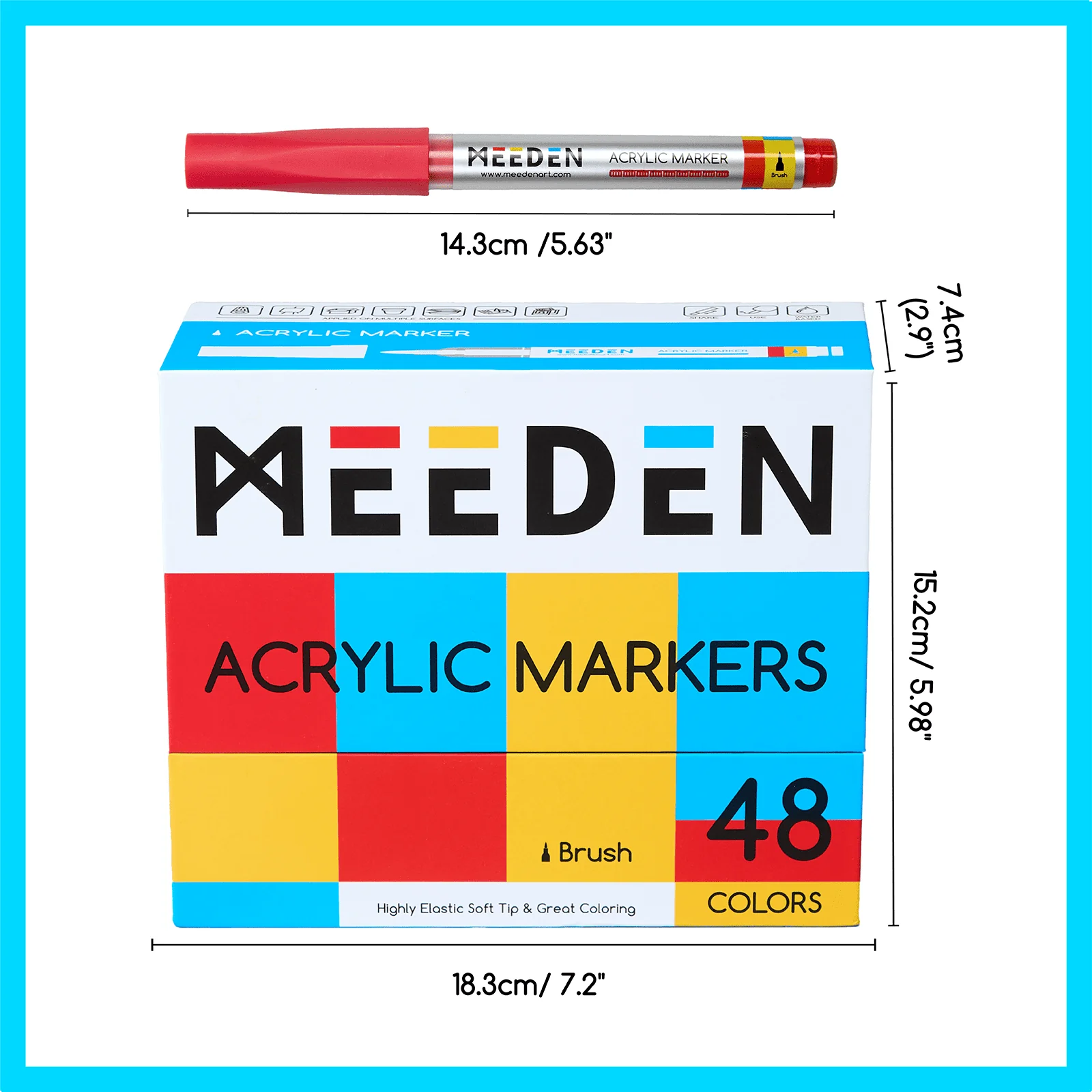 MEEDEN Soft Brush Tip Acrylic Paint Marker – 24 / 48 / 72 Colors - Image 13