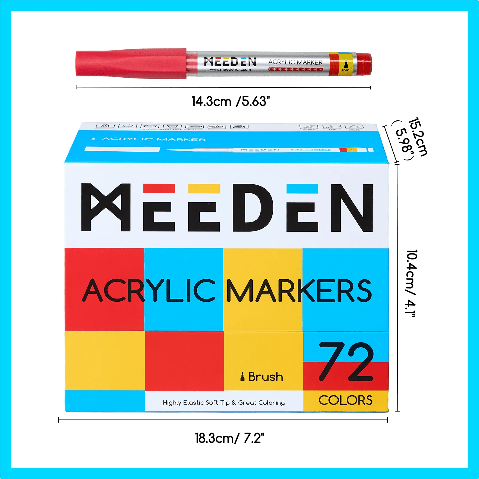 MEEDEN Soft Brush Tip Acrylic Paint Marker – 24 / 48 / 72 Colors - Image 14