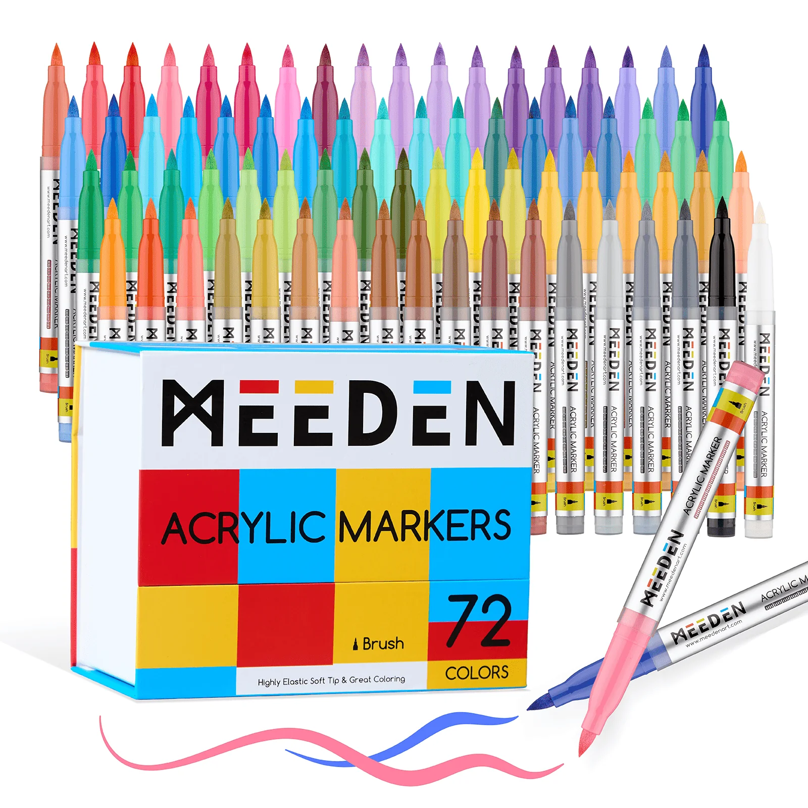 MEEDEN Soft Brush Tip Acrylic Paint Marker – 24 / 48 / 72 Colors - Image 3