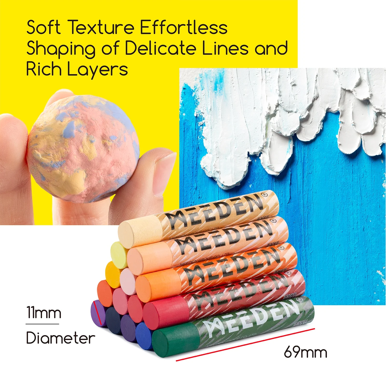 MEEDEN Soft Oil Pastels Set, 48 Colors + 4 Bonus Whites - Image 3