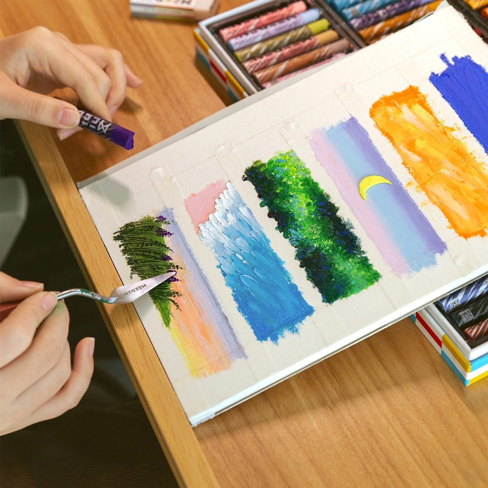 MEEDEN Soft Oil Pastels Set, 48 Colors + 4 Bonus Whites - Image 5