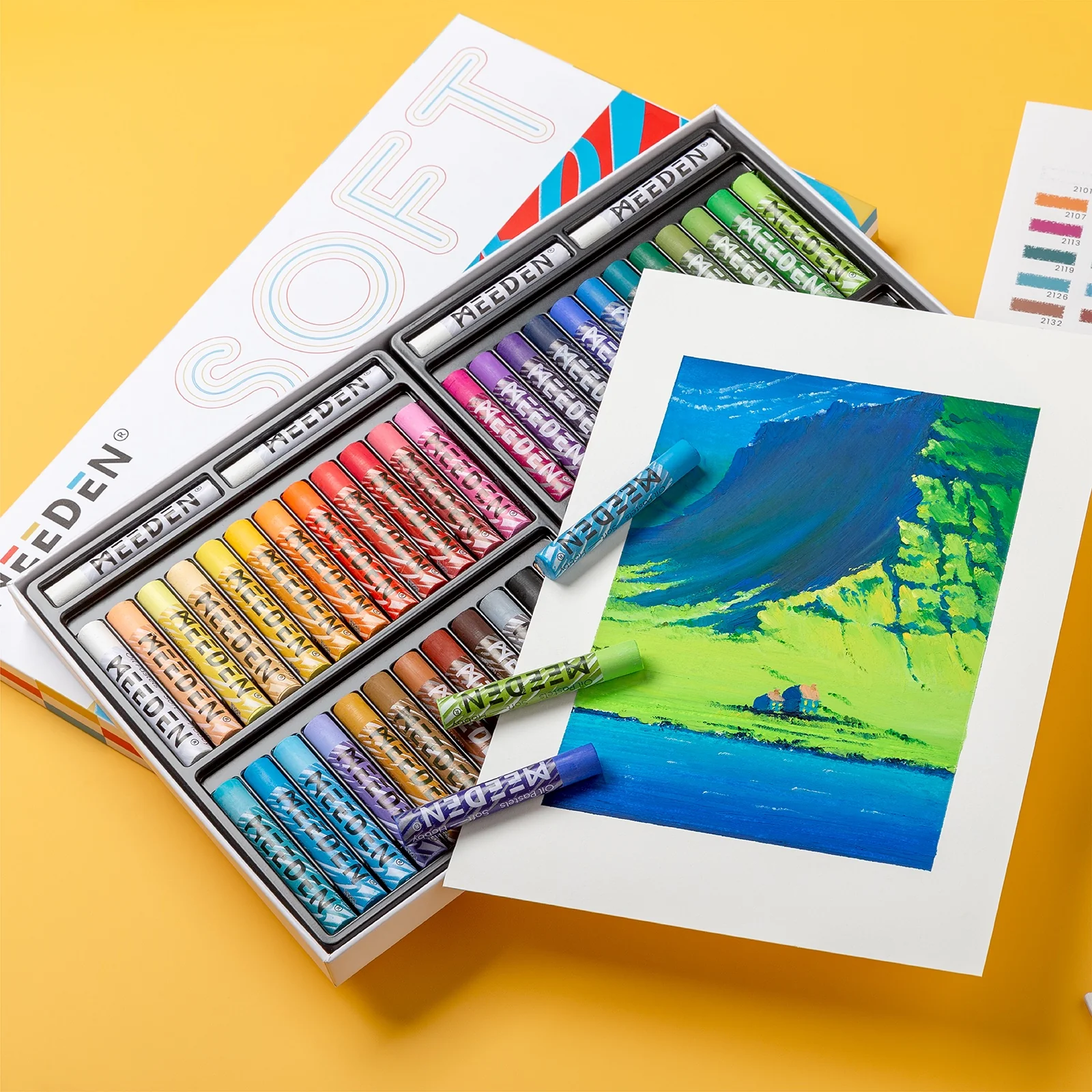 MEEDEN Soft Oil Pastels Set, 48 Colors + 4 Bonus Whites - Image 7