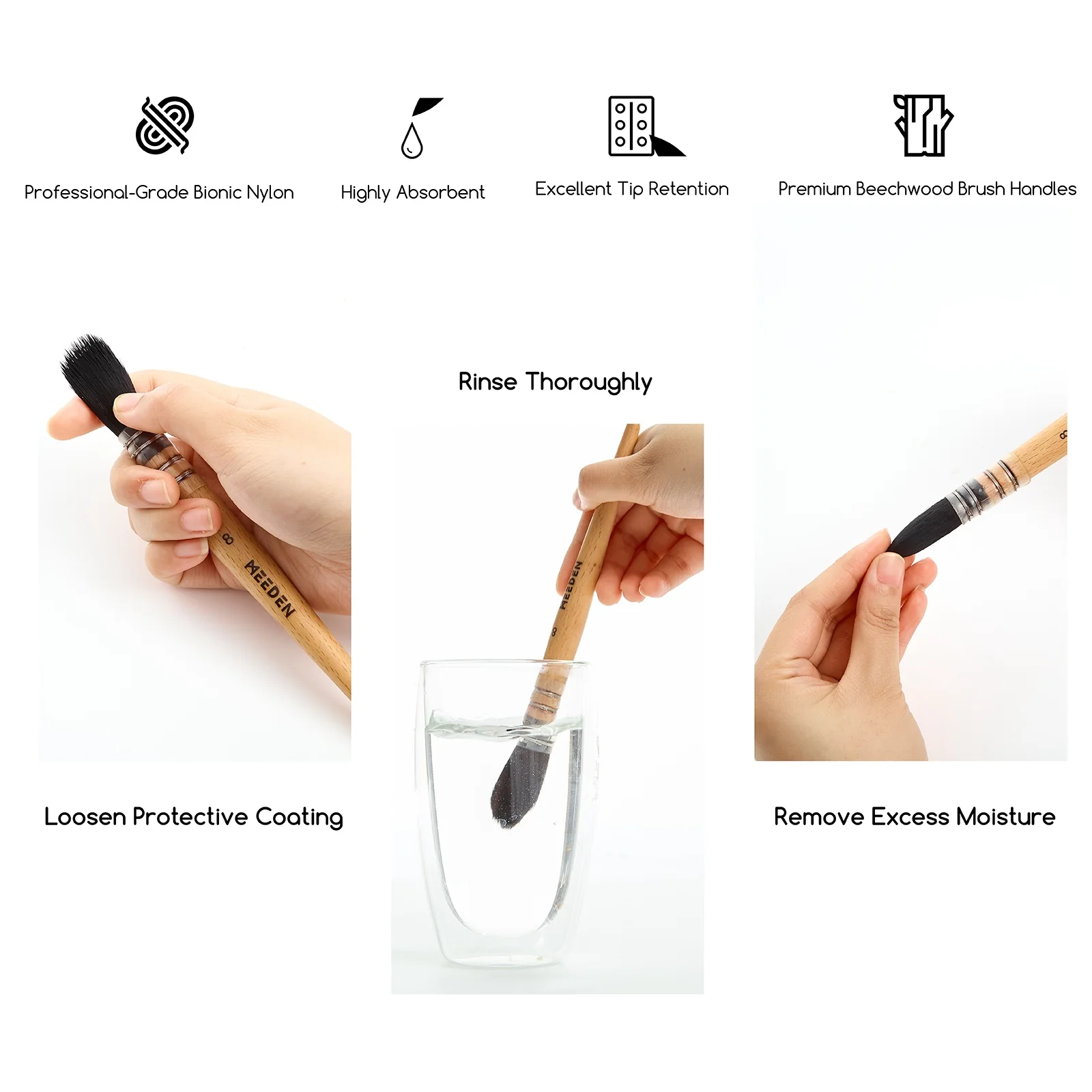 MEEDEN Solid Watercolor and Professional Brushes Set - Image 19