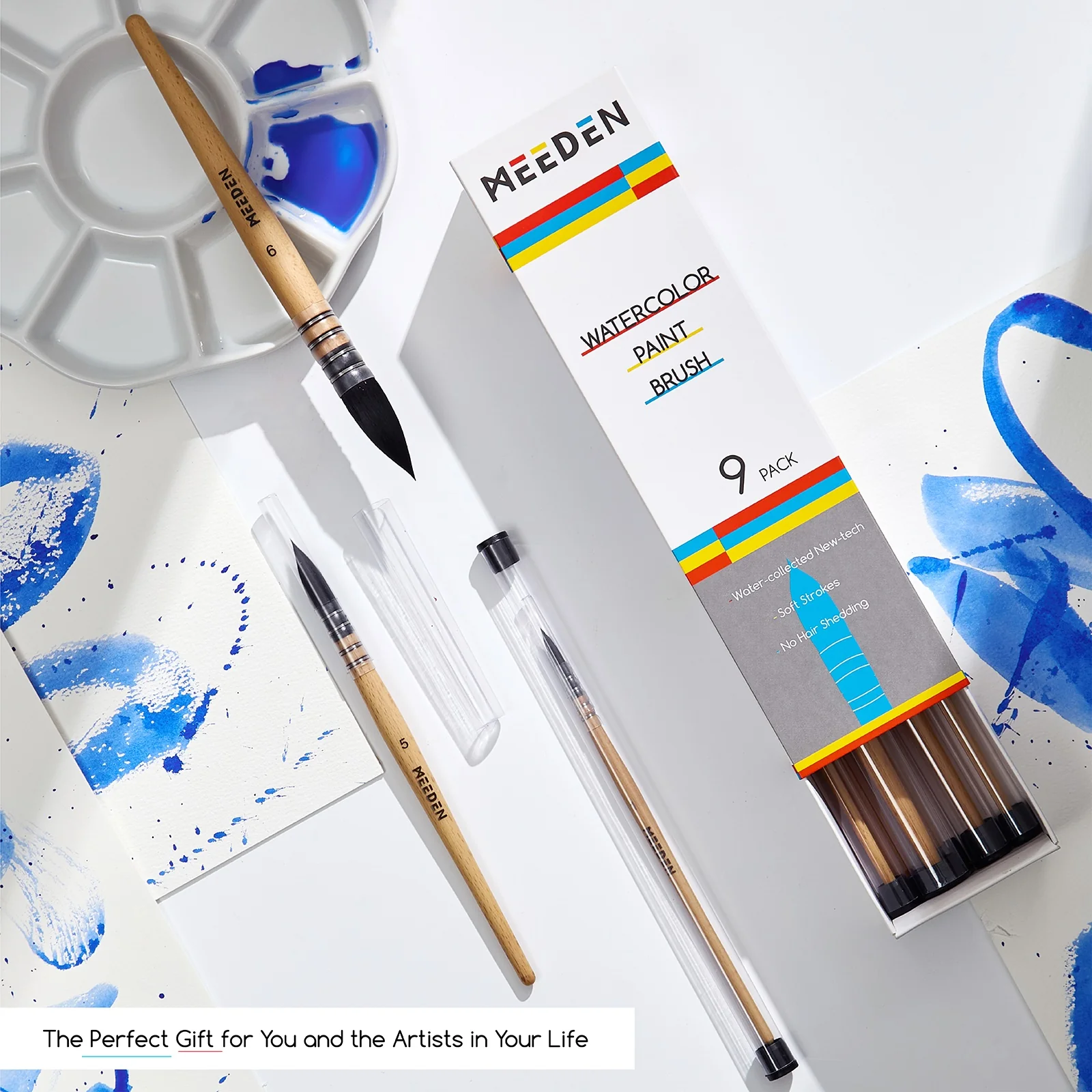 MEEDEN Solid Watercolor and Professional Brushes Set - Image 23