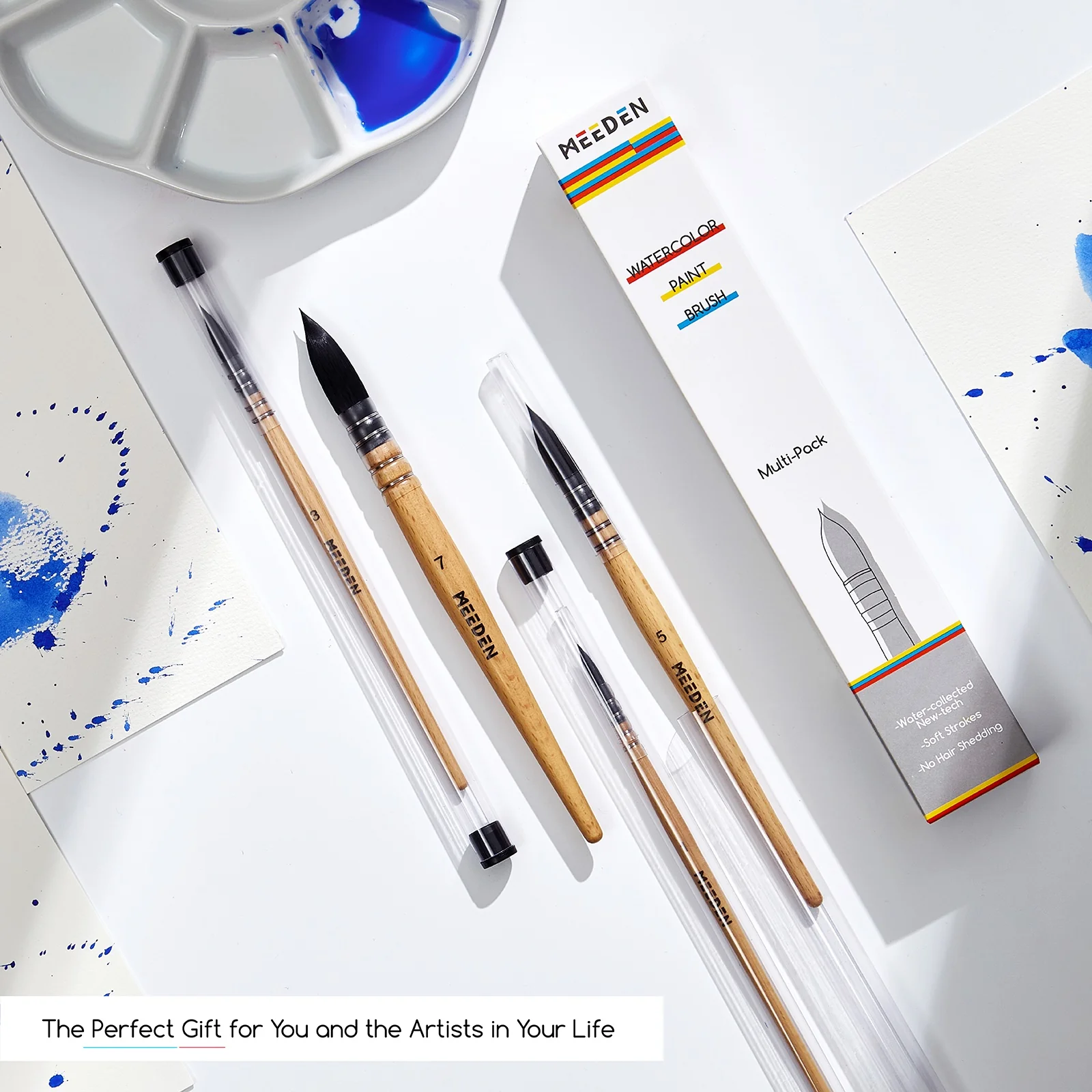 MEEDEN Solid Watercolor and Professional Brushes Set - Image 24