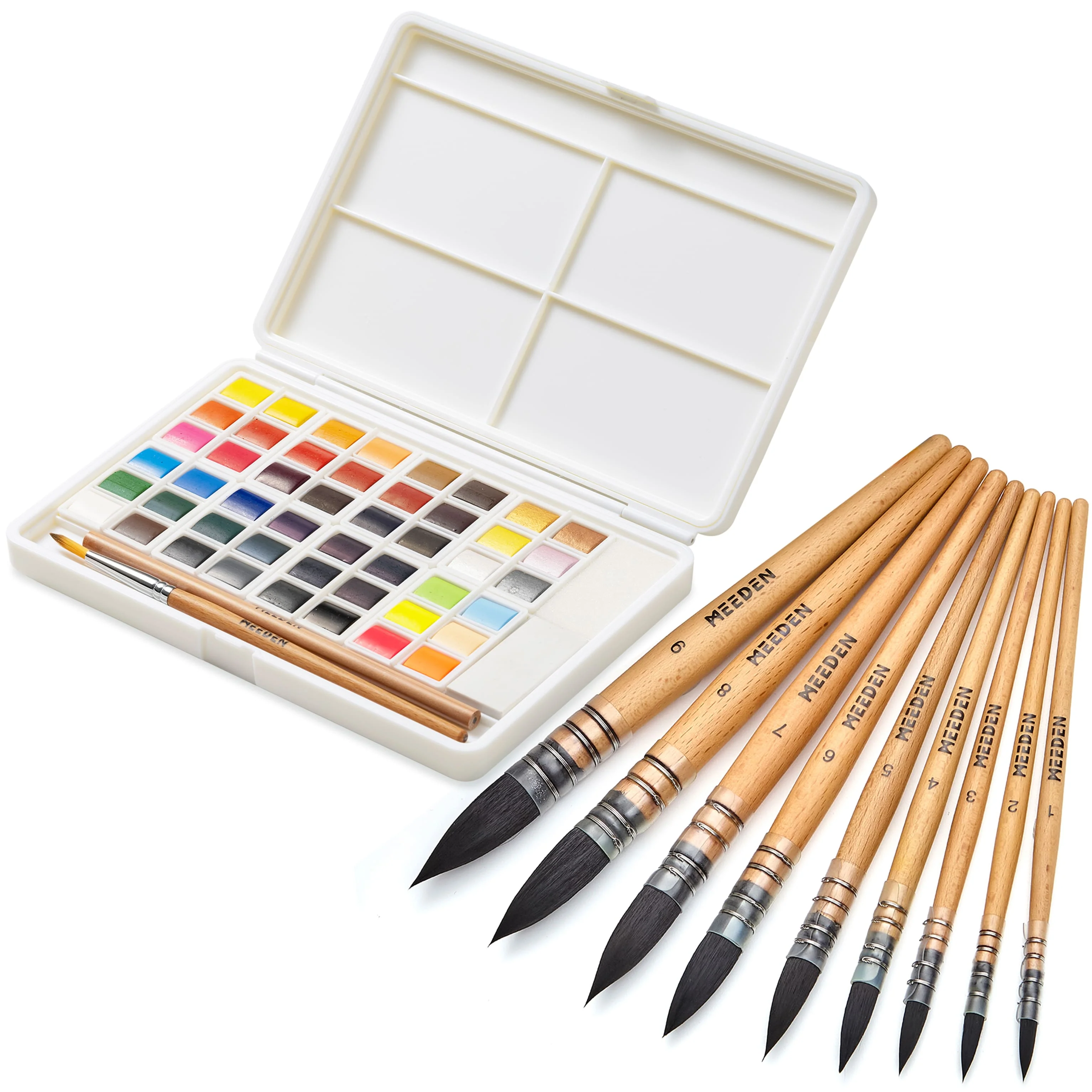 MEEDEN Solid Watercolor and Professional Brushes Set - Image 3