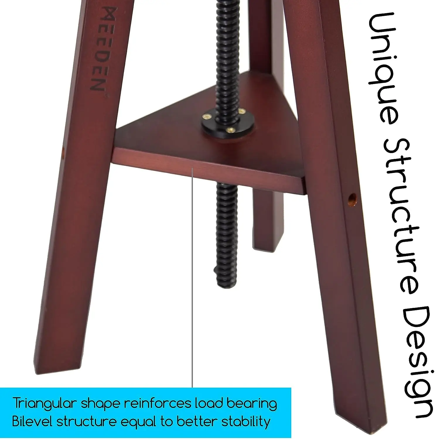MEEDEN Wooden Drafting Stool with Adjustable Height-Dark Walnut-G-005 - Image 6