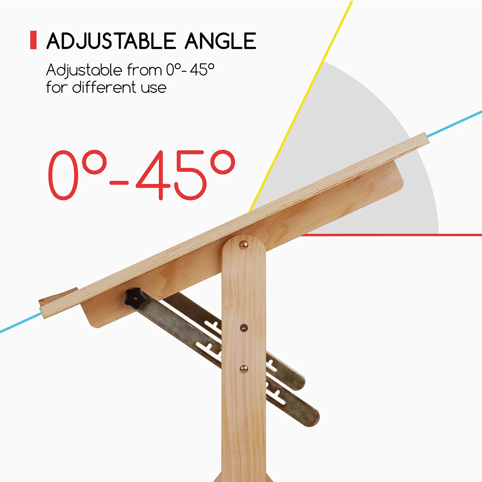 MEEDEN Adjustable Wooden Drafting Table, Natural-XSZ-2 - Image 10