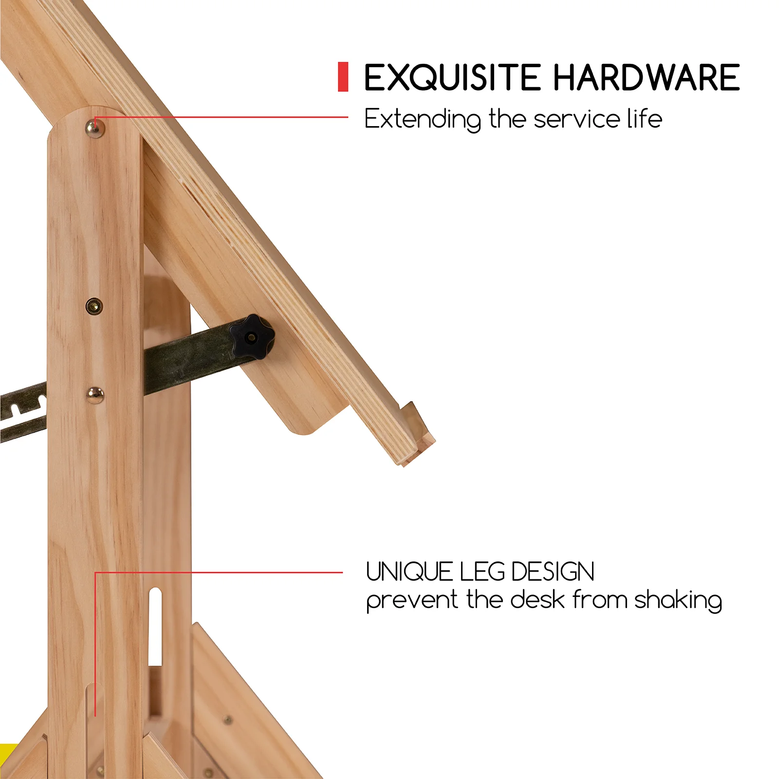MEEDEN Adjustable Wooden Drafting Table, Natural-XSZ-2 - Image 11