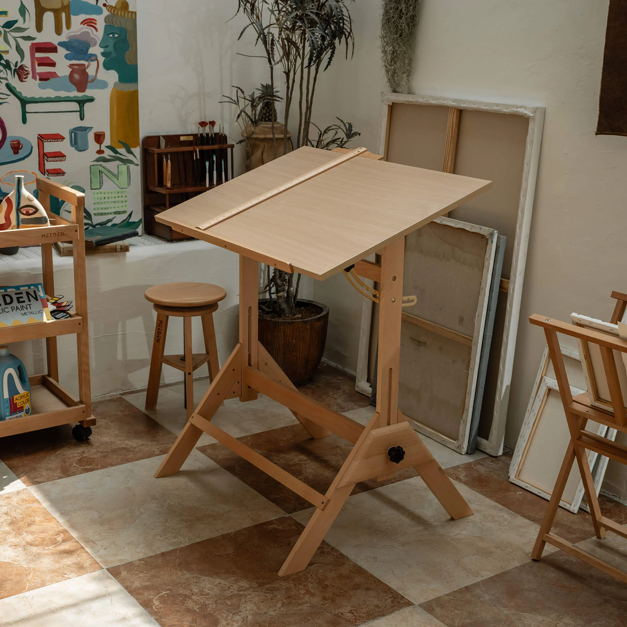 MEEDEN Adjustable Wooden Drafting Table, Natural-XSZ-2 - Image 7