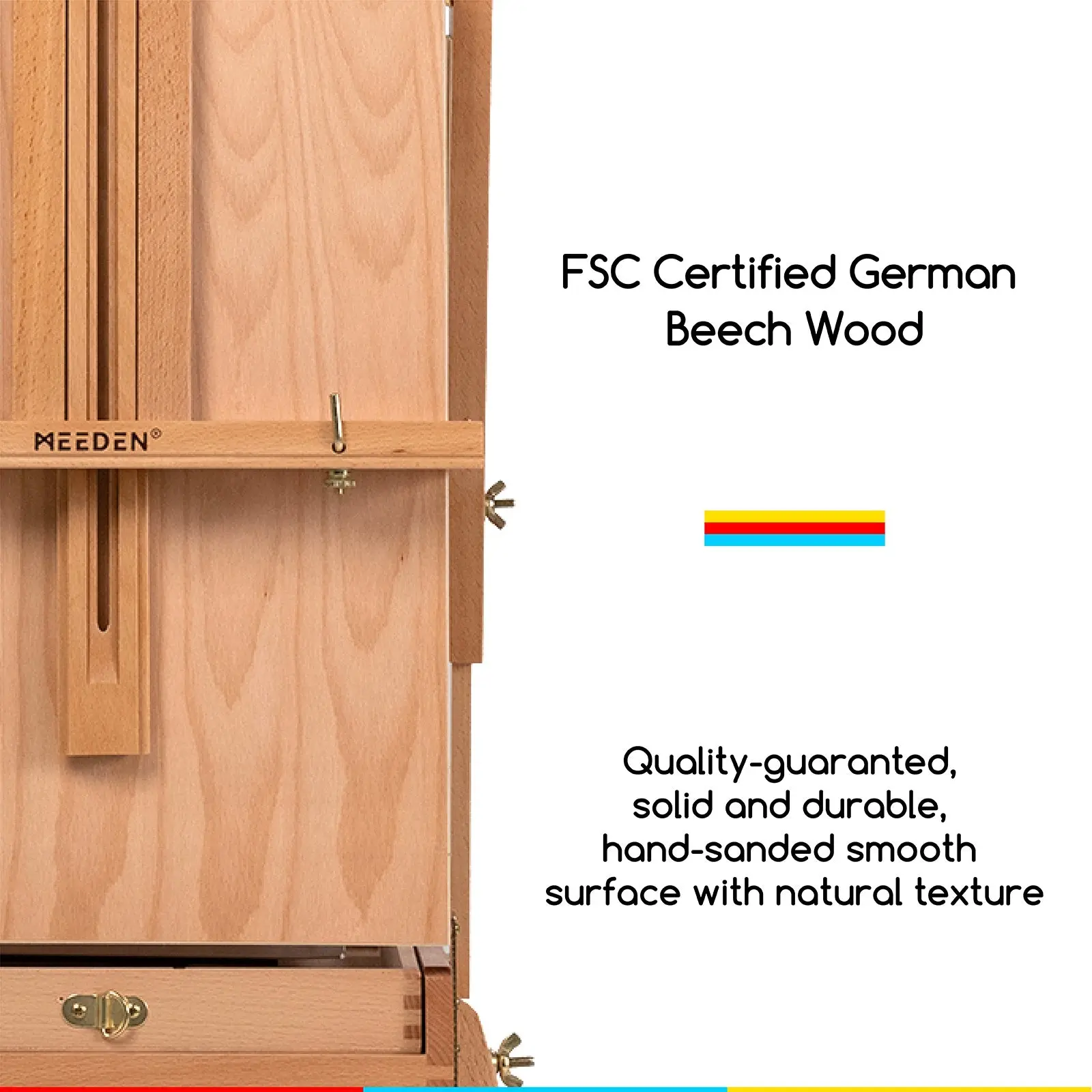 MEEDEN Solid Beech Wood Plein Air French Easel, Foldable & Spacious -HX-3 - Image 5