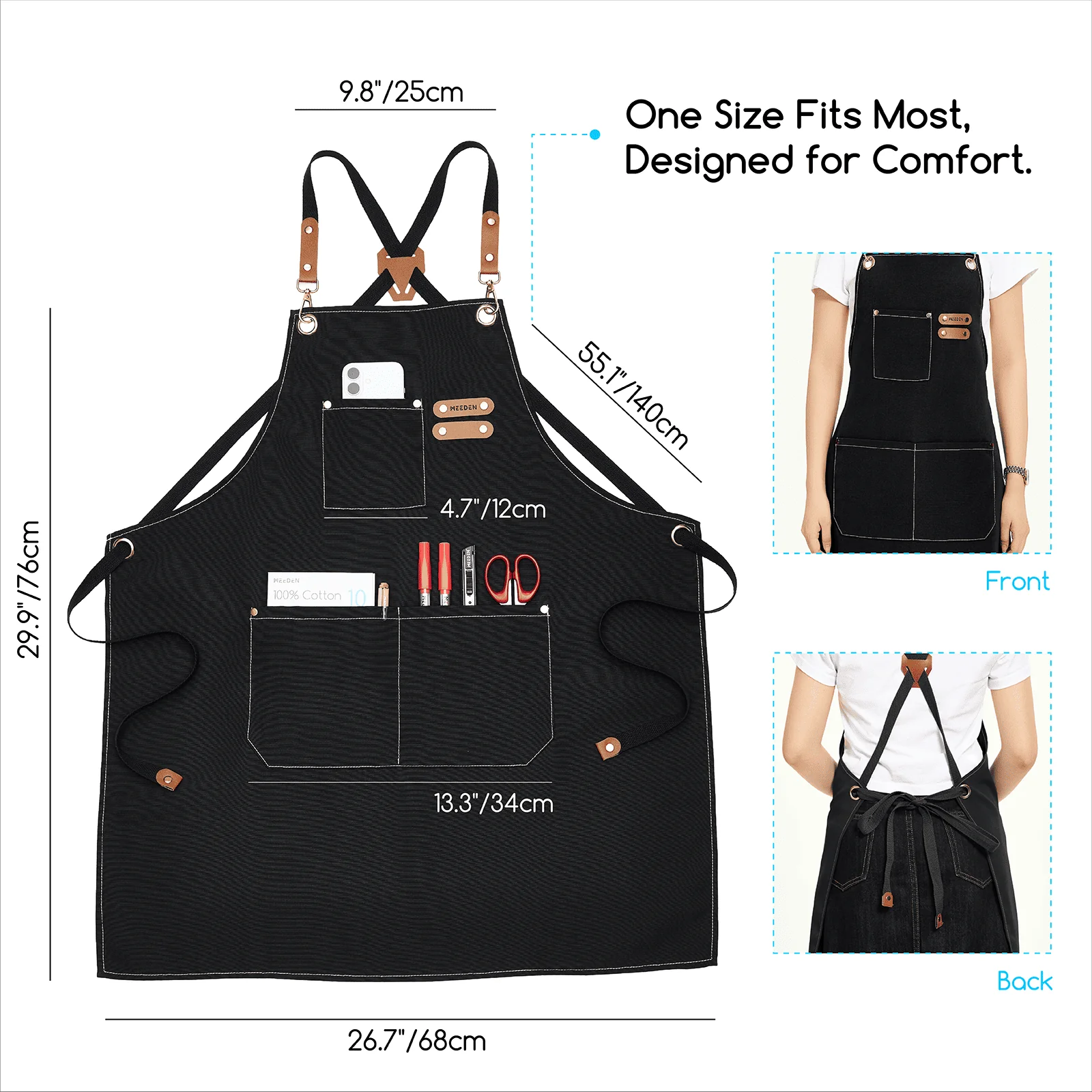 MEEDEN Waterproof Painting Apron – For Art & Crafts - Image 4