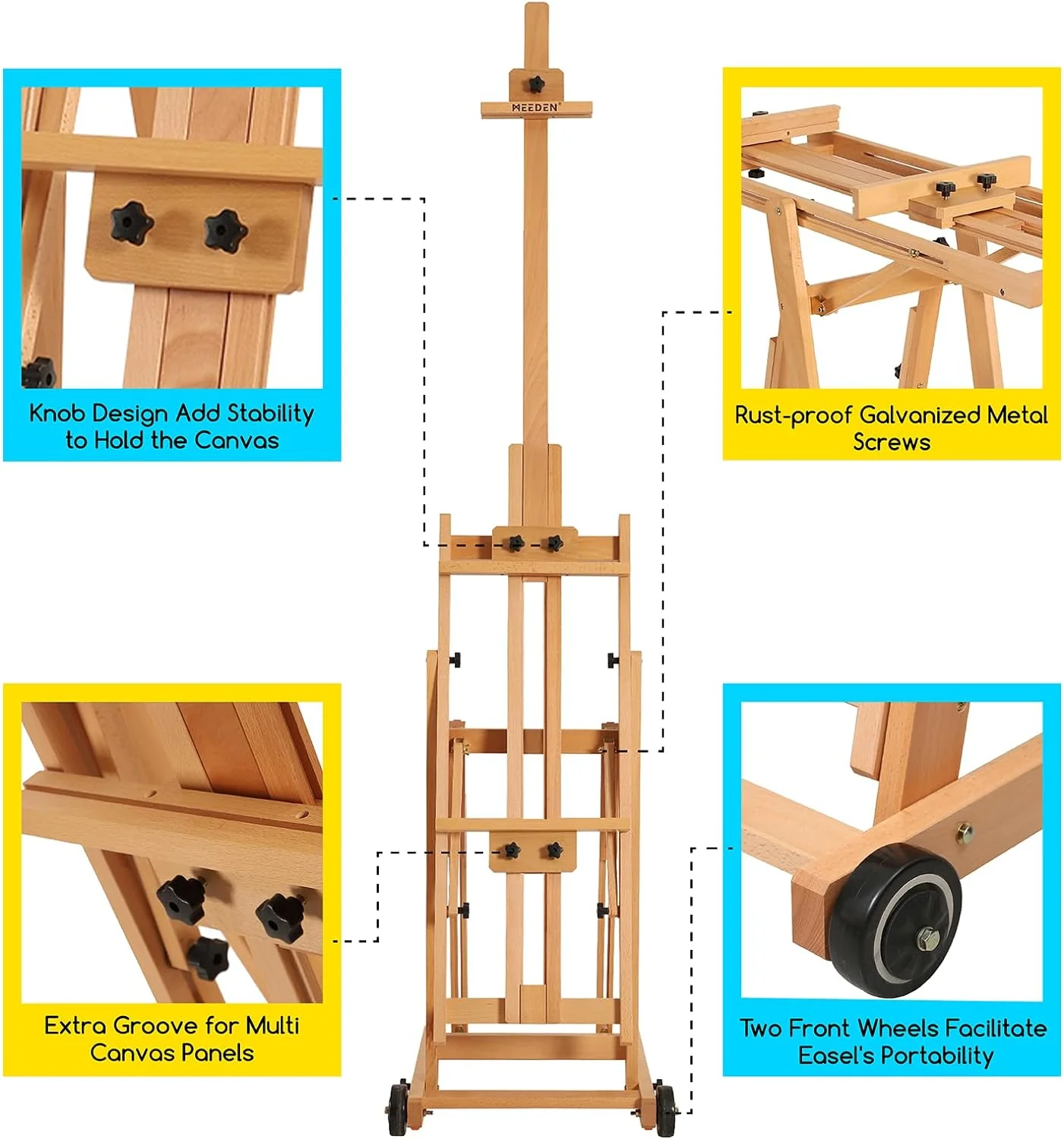 MEEDEN Versatile Studio H-Frame Artist Easel-W14 - Image 11